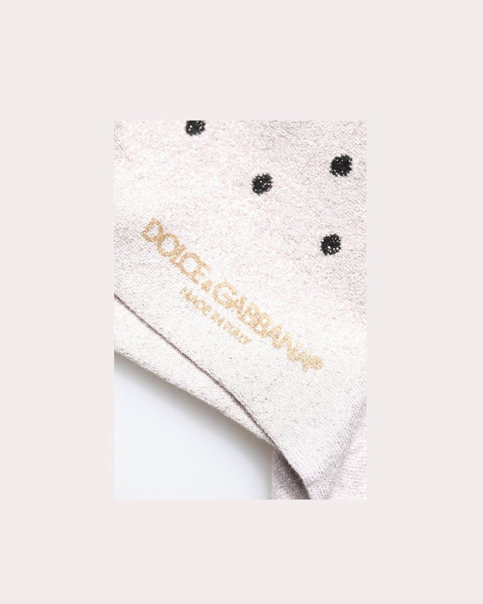 Dolce & Gabbana Gray Viscose Stretch Dotted Socks Socks