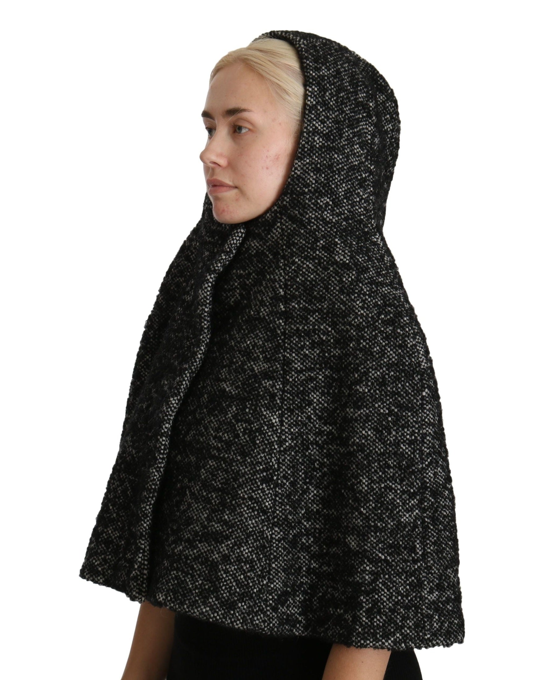 Dolce & Gabbana Gray Wool Elegant Hooded Scarf By Iconic Italian Label Glam Steals
