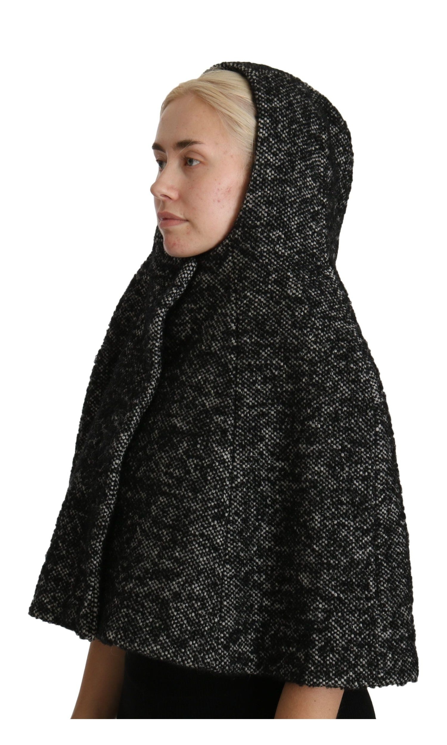 Dolce & Gabbana Gray Wool Elegant Hooded Scarf By Iconic Italian Label Glam Steals