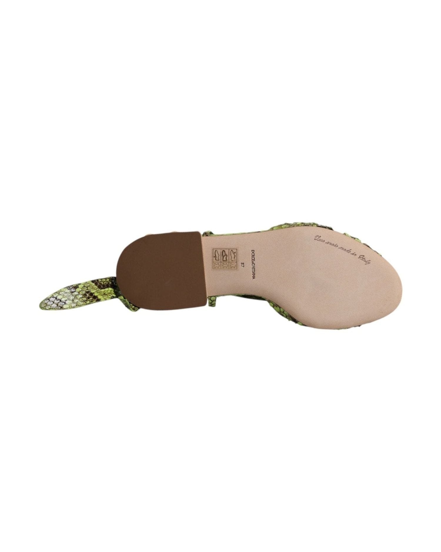 Dolce & Gabbana Green Animal Print Ankle Wrap Sandals Shoes Shoes