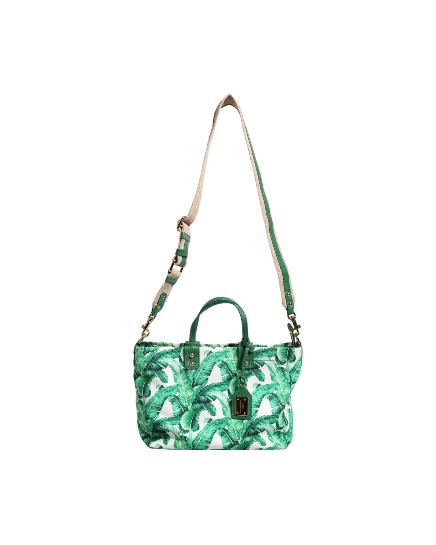 Dolce & Gabbana Canvas Botanical Garden Women Tote Green Bag Glam Steals