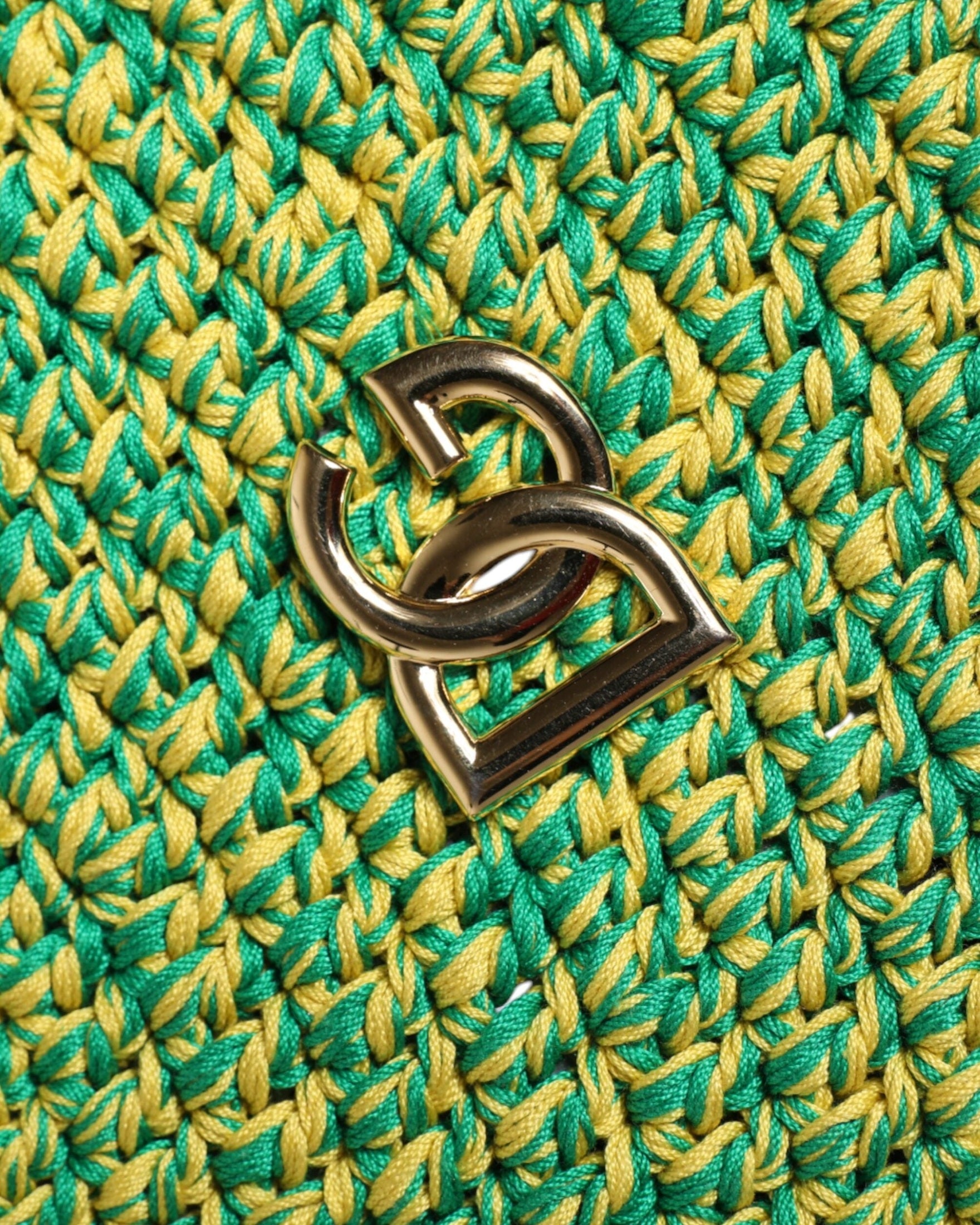 Dolce & Gabbana Green Cotton Crochet Dg Logo Bucket Hat Glam Steals