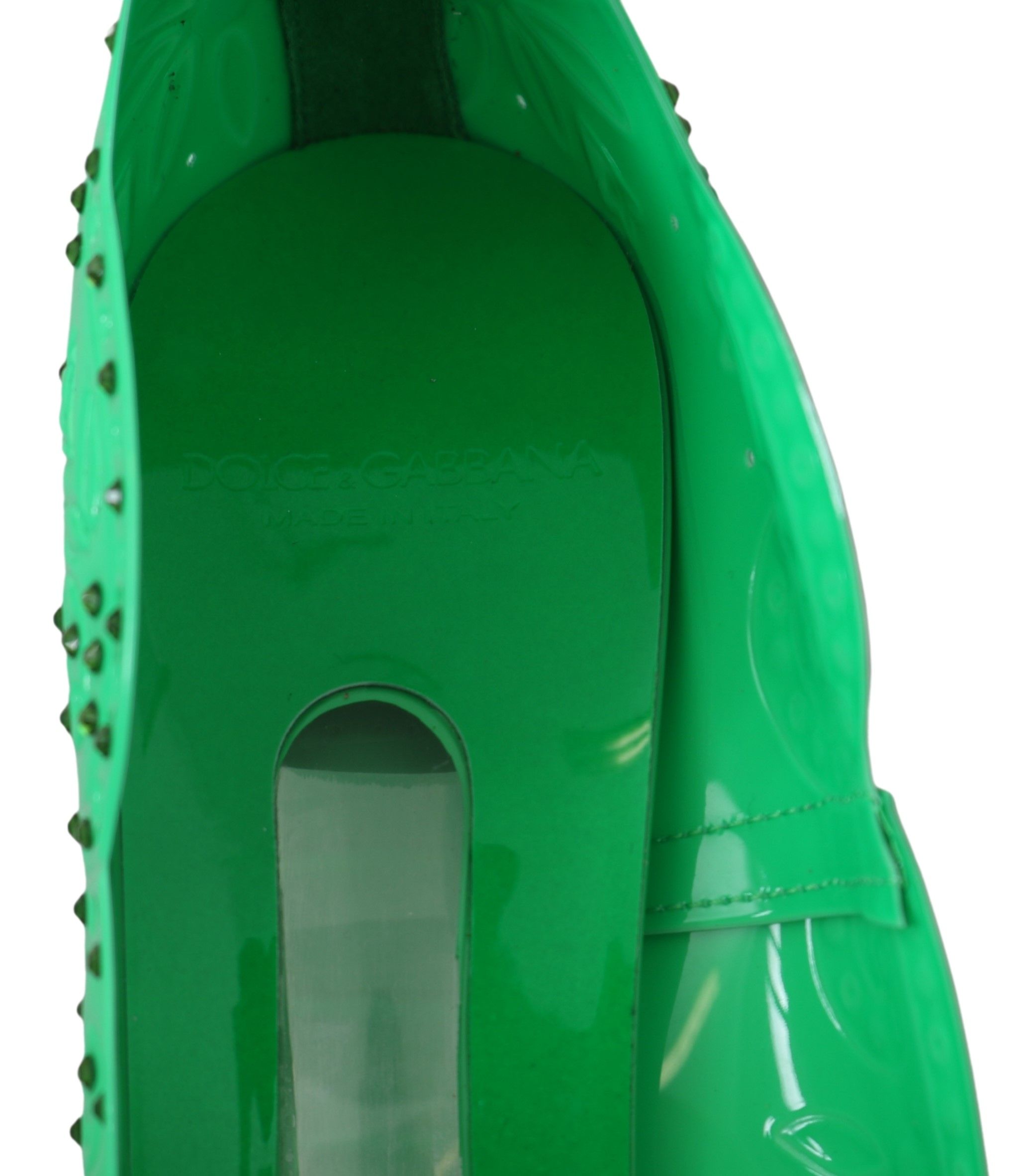 Dolce & Gabbana Green Crystal Floral Cinderella Heels Glam Steals