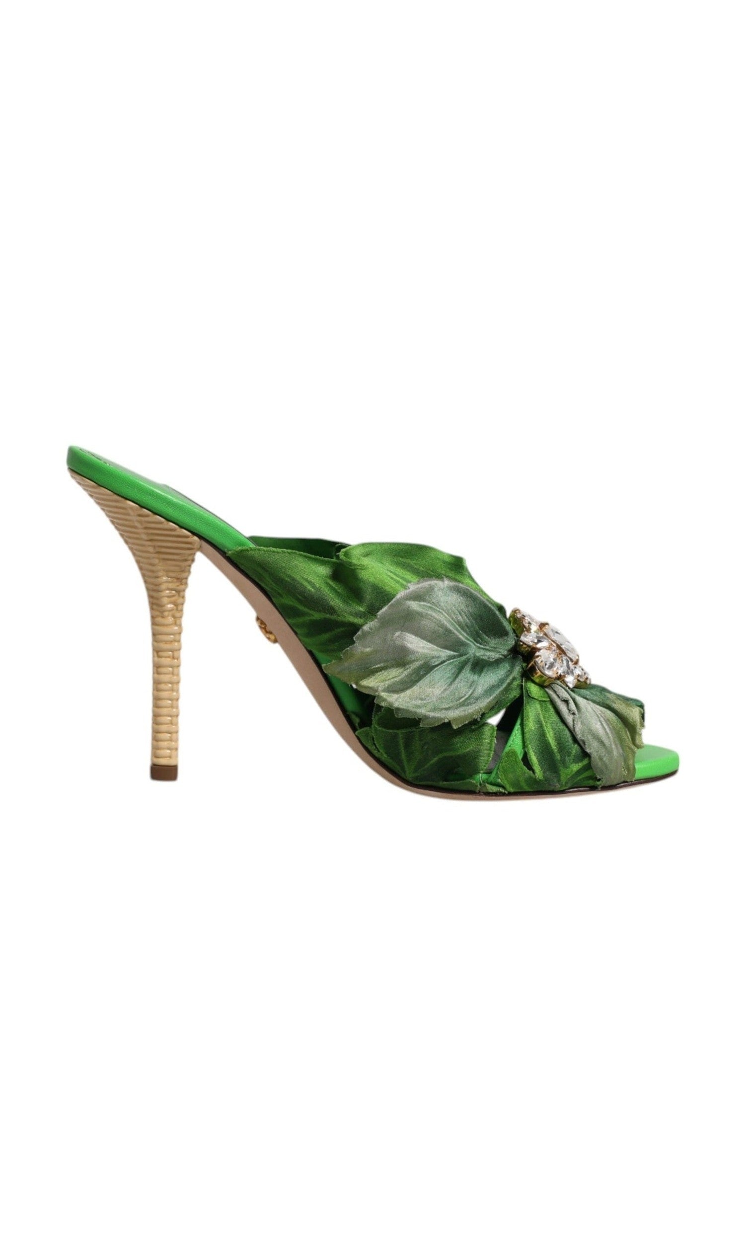Dolce & Gabbana Green Crystal Slides Keira Sandal Shoes Glam Steals