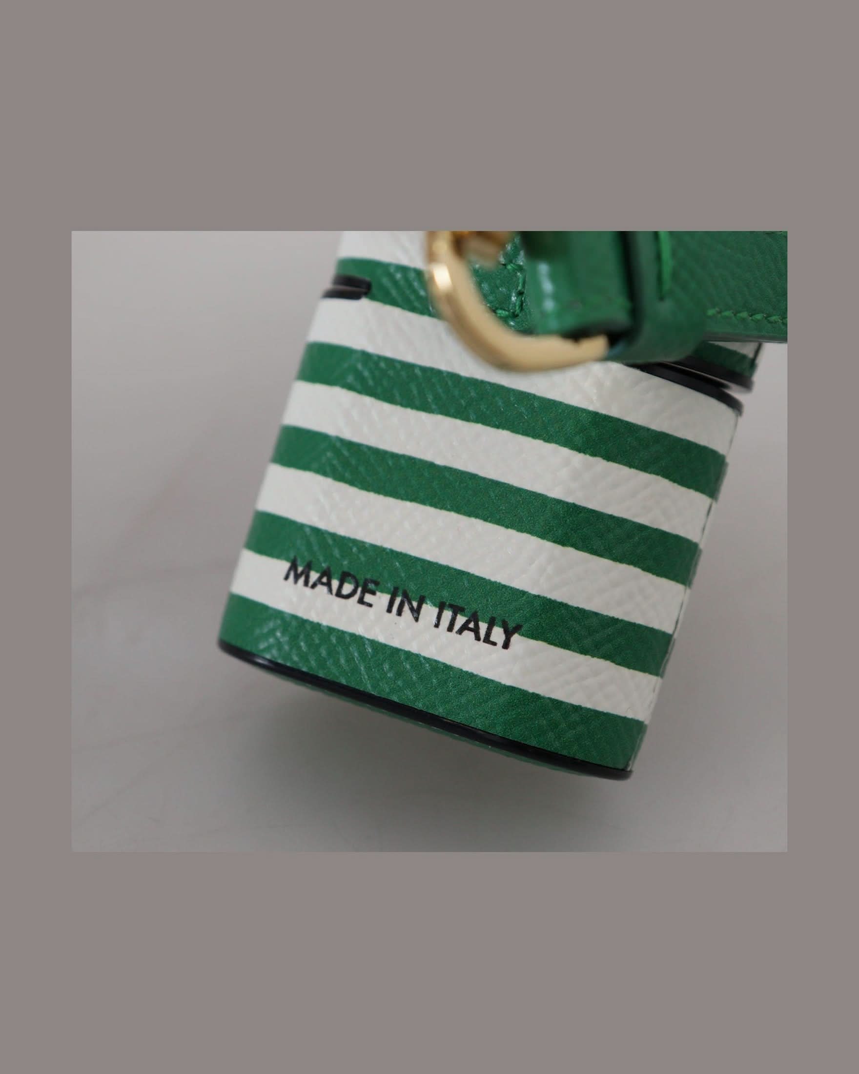 Dolce & Gabbana Green Elegant Leather Airpods Case - Lush Headphone & Headset Accessories