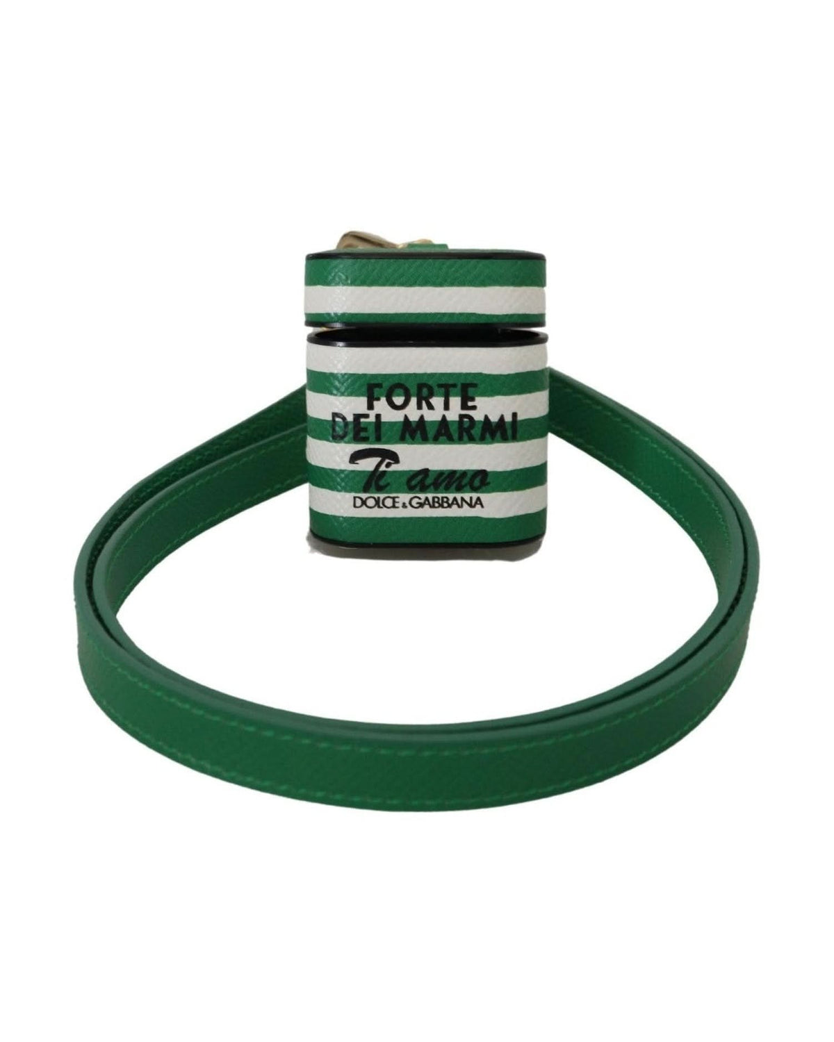 Dolce & Gabbana Green Elegant Leather Airpods Case - Lush Headphone & Headset Accessories