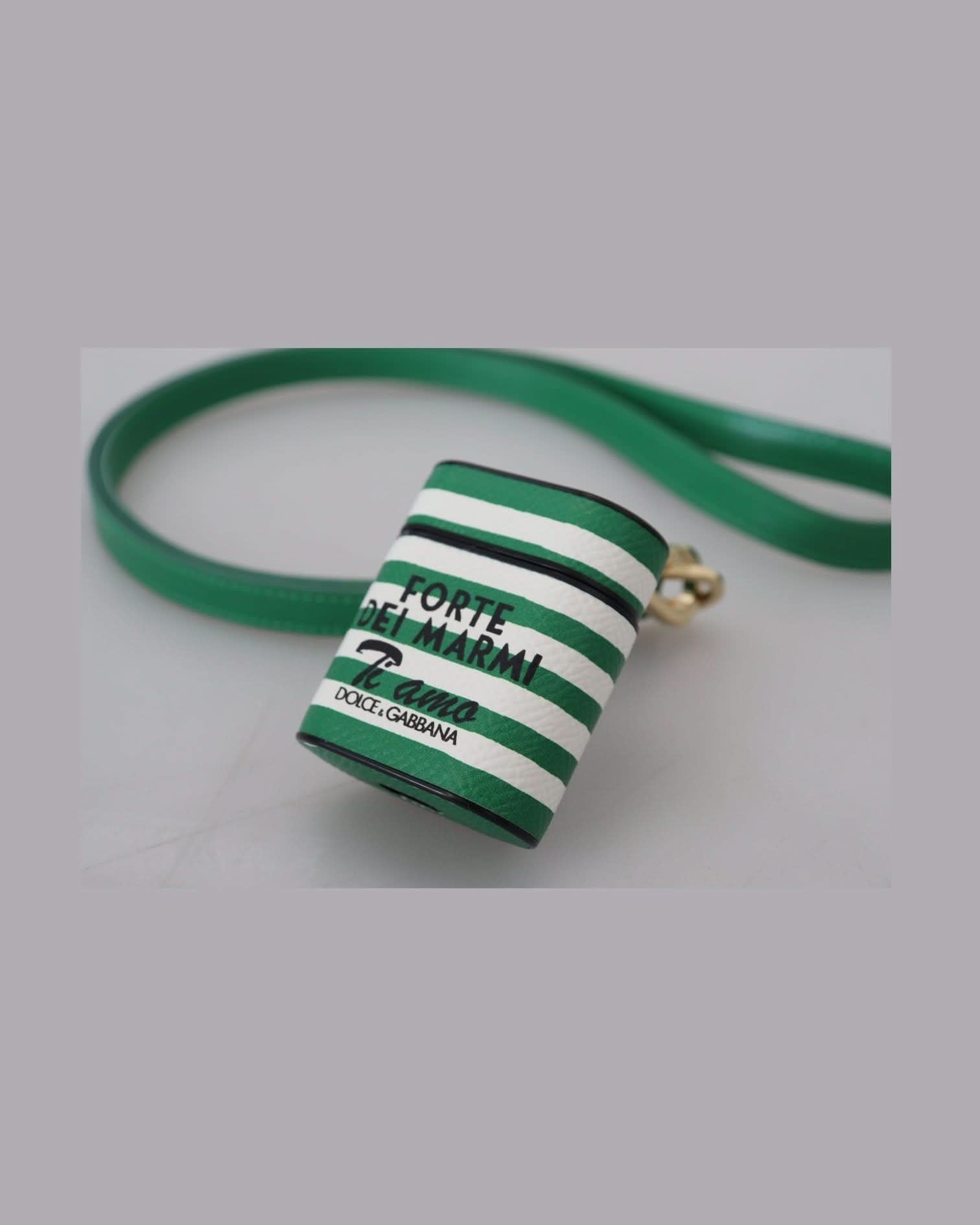 Dolce & Gabbana Green Elegant Leather Airpods Case - Lush Headphone & Headset Accessories