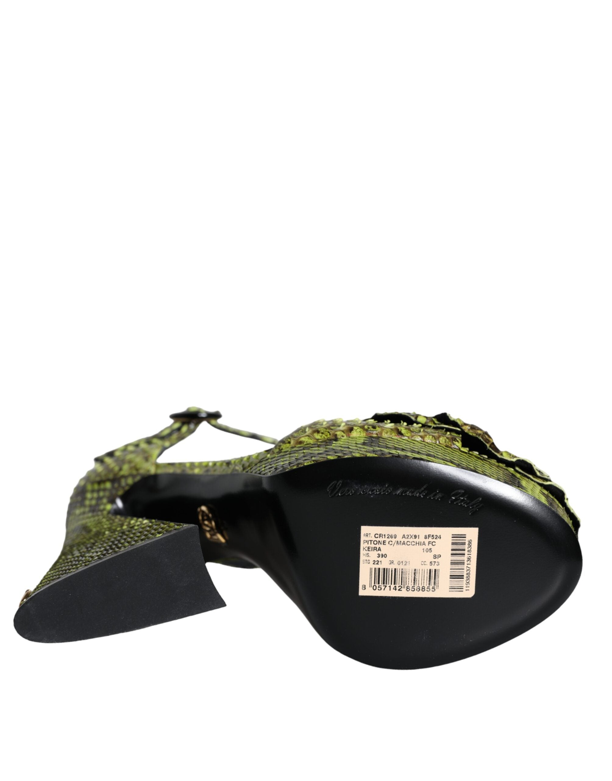 Dolce & Gabbana Green Exotic Leather Ankle Strap Heels Sandals Shoes Glam Steals