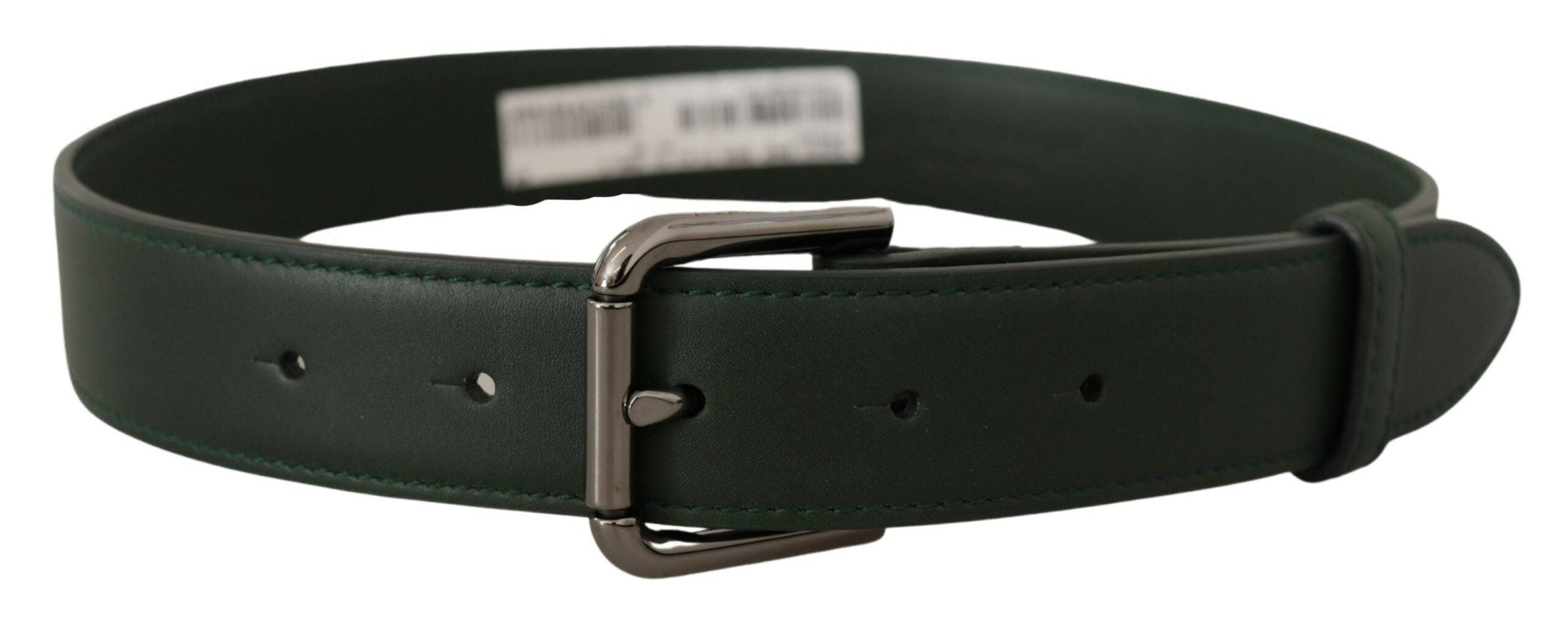 Dolce & Gabbana Green Leather Army Logo Metal Waist Buckle Belt Belts
