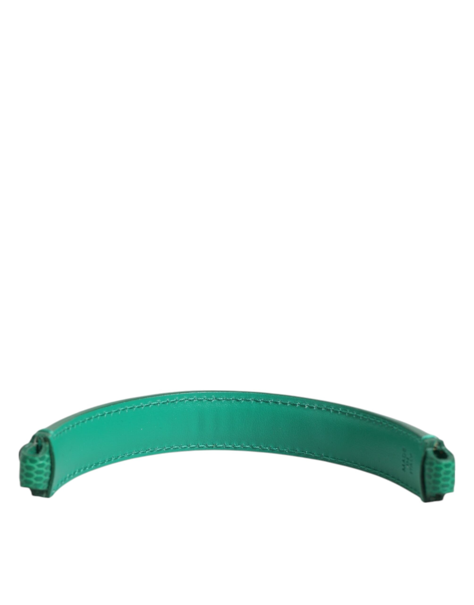 Dolce & Gabbana Green Leather Embellished Bag Handle Women Shoulder Strap Glam Steals