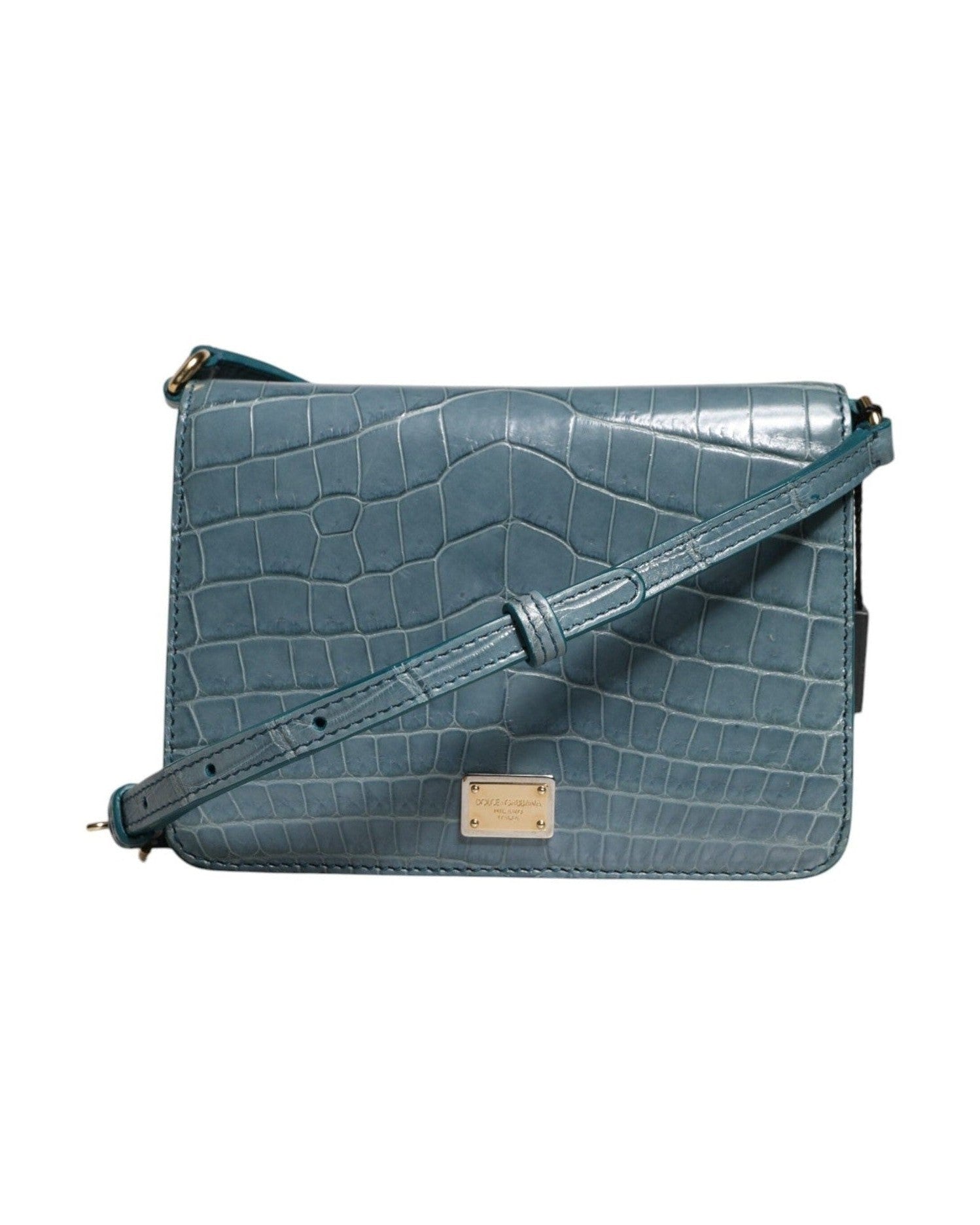 Dolce & Gabbana Green Leather Exotic Dg Plaque Crossbody Mini Bag Cross Body Bags