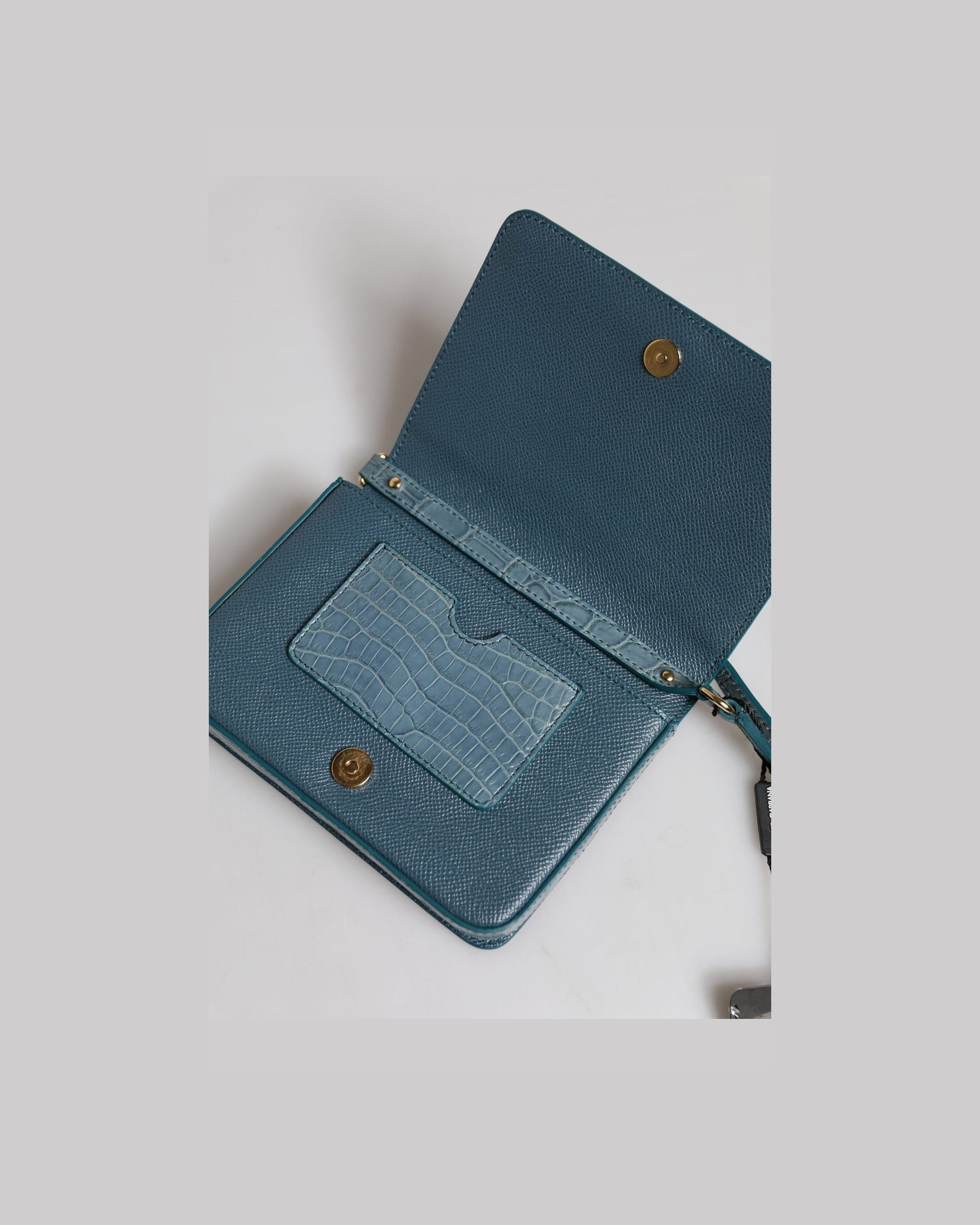 Dolce & Gabbana Green Leather Exotic Dg Plaque Crossbody Mini Bag Glam Steals