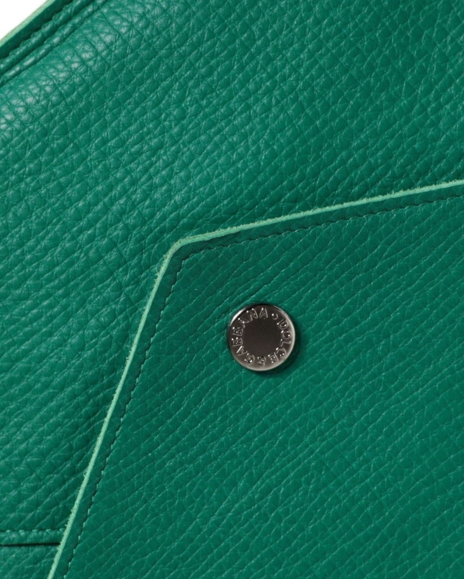 Dolce & Gabbana Green Leather Handbag Clutch Mini Purse Pouch Tablet Case Clutch Bags