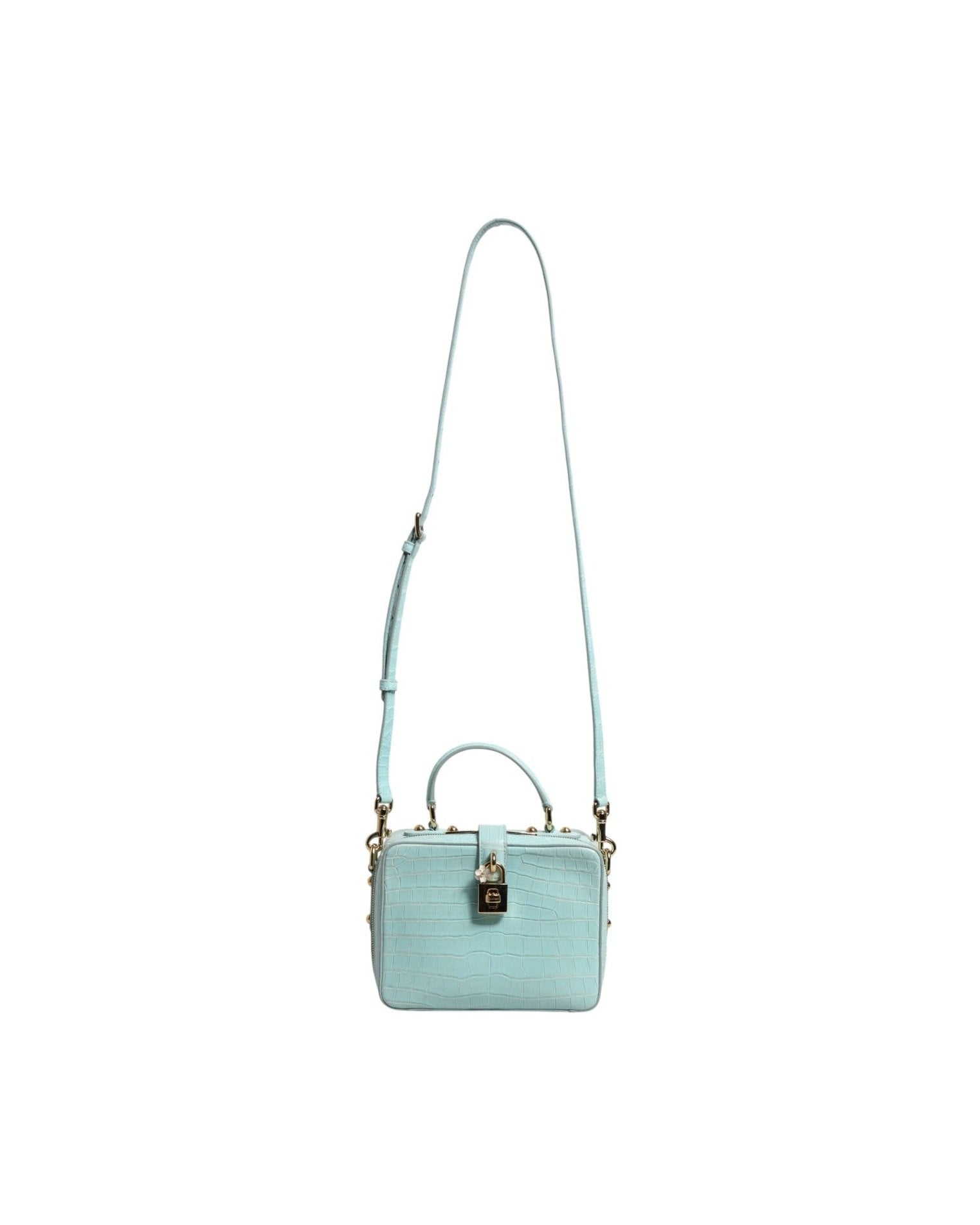 Dolce & Gabbana Green Leather Mint Embossed Padlock Shoulder Bag Glam Steals