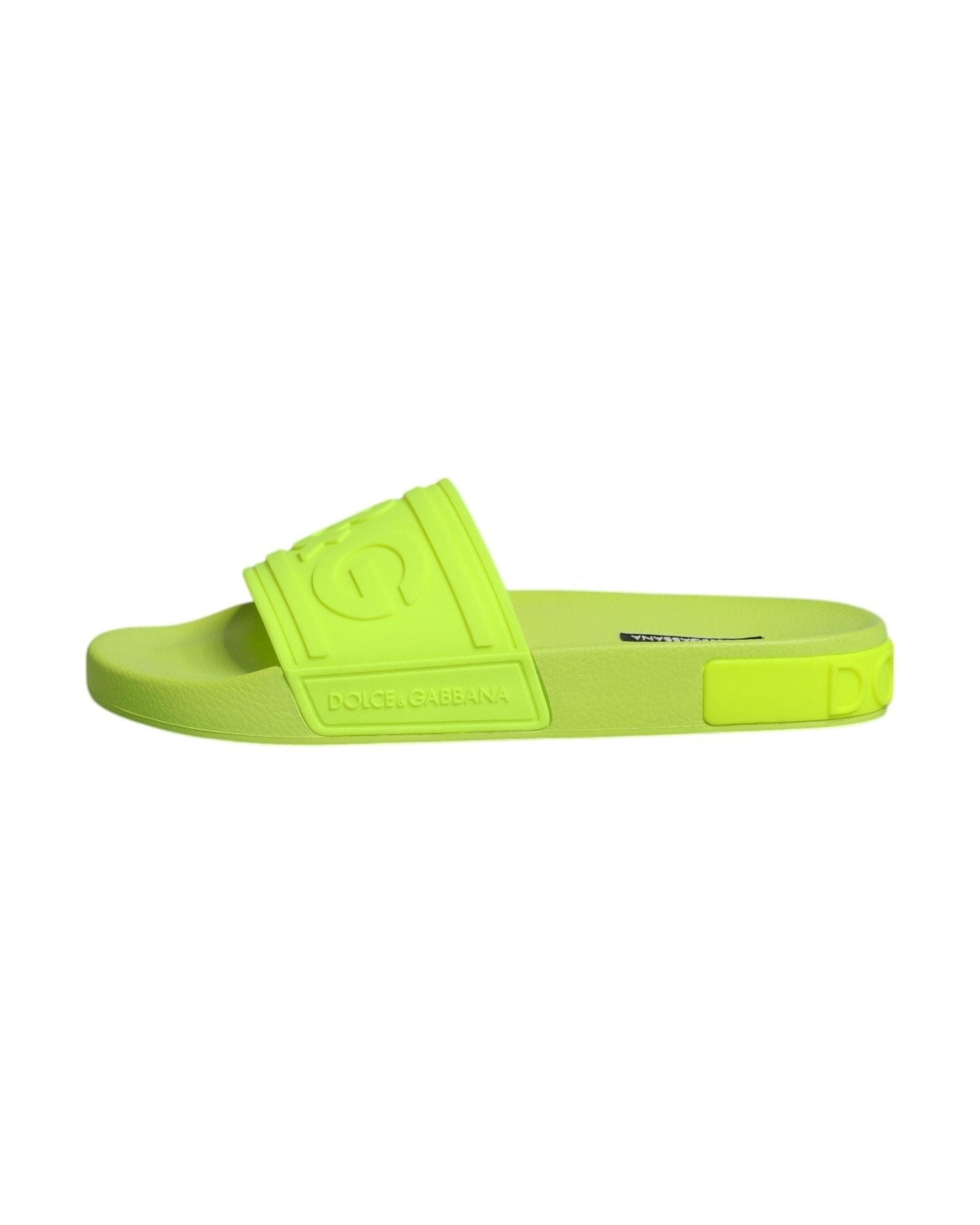 Dolce & Gabbana Green Rubber Slides Sandals Beachwear Shoes Glam Steals