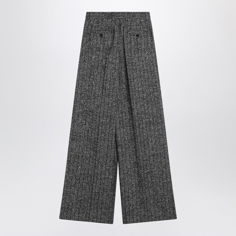 Dolce & Gabbana Grey Wide Dark Striped Trouser Glam Steals