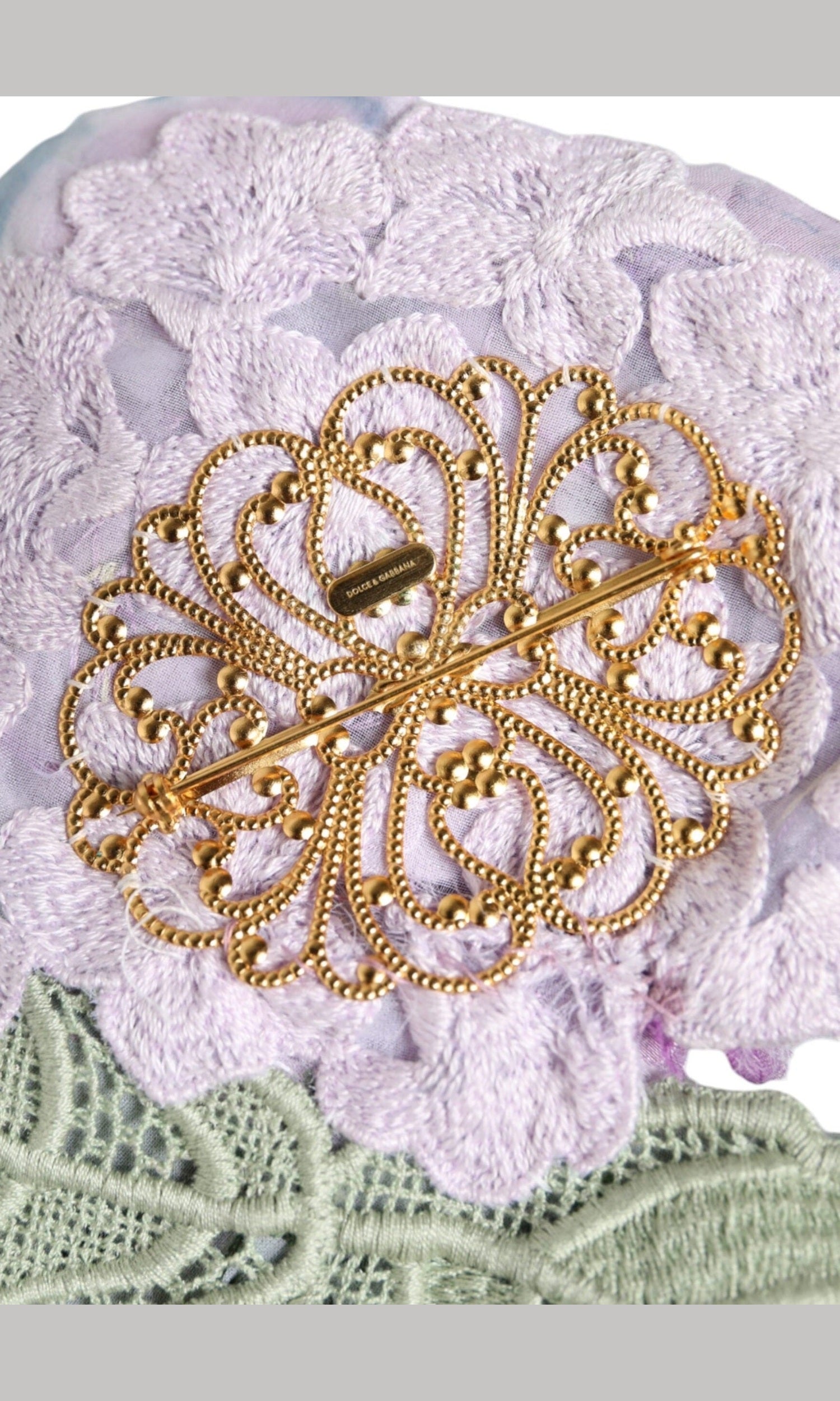 Dolce & Gabbana Hydrangea Brass Pin Multicolor Gold Brooch Glam Steals