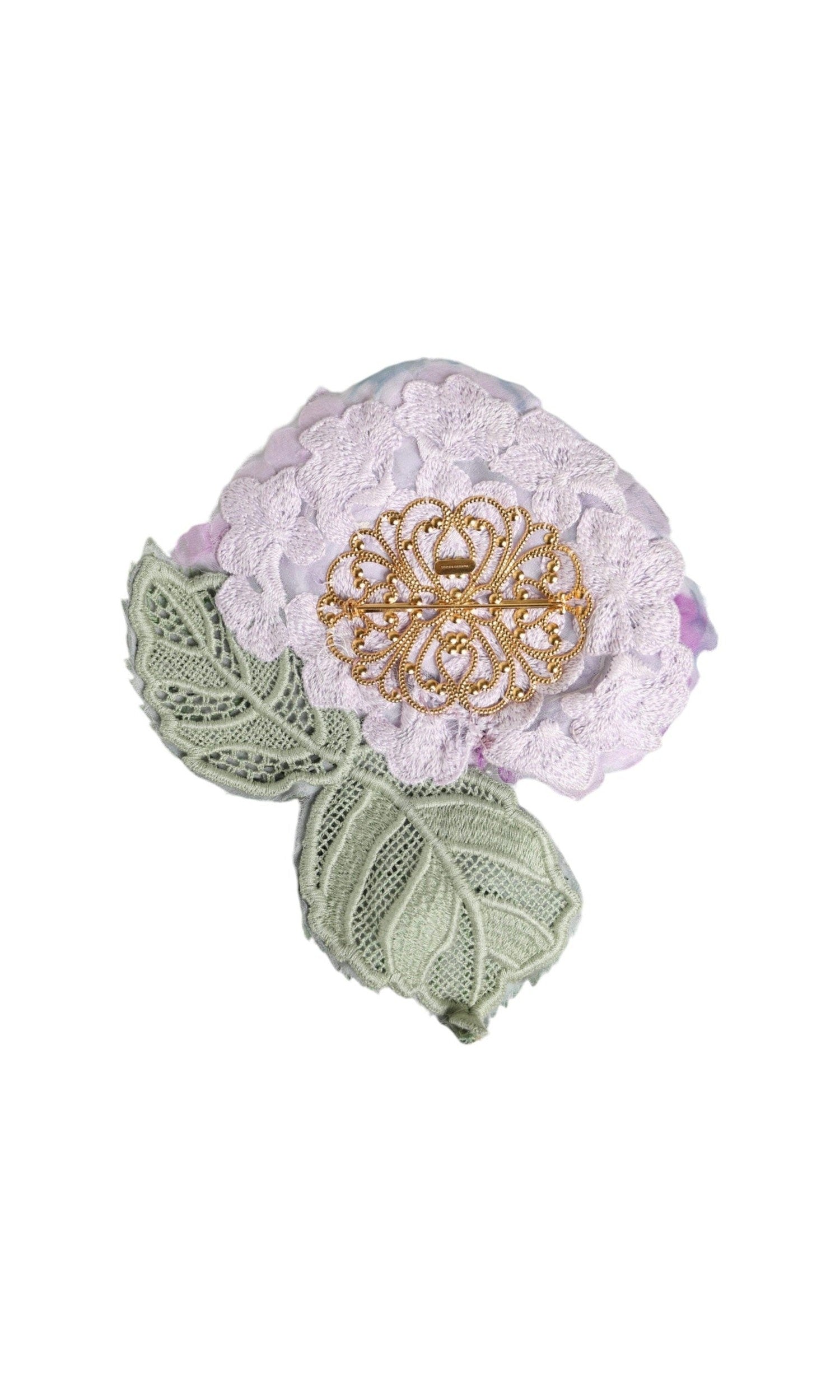Dolce & Gabbana Hydrangea Brass Pin Multicolor Gold Brooch Glam Steals
