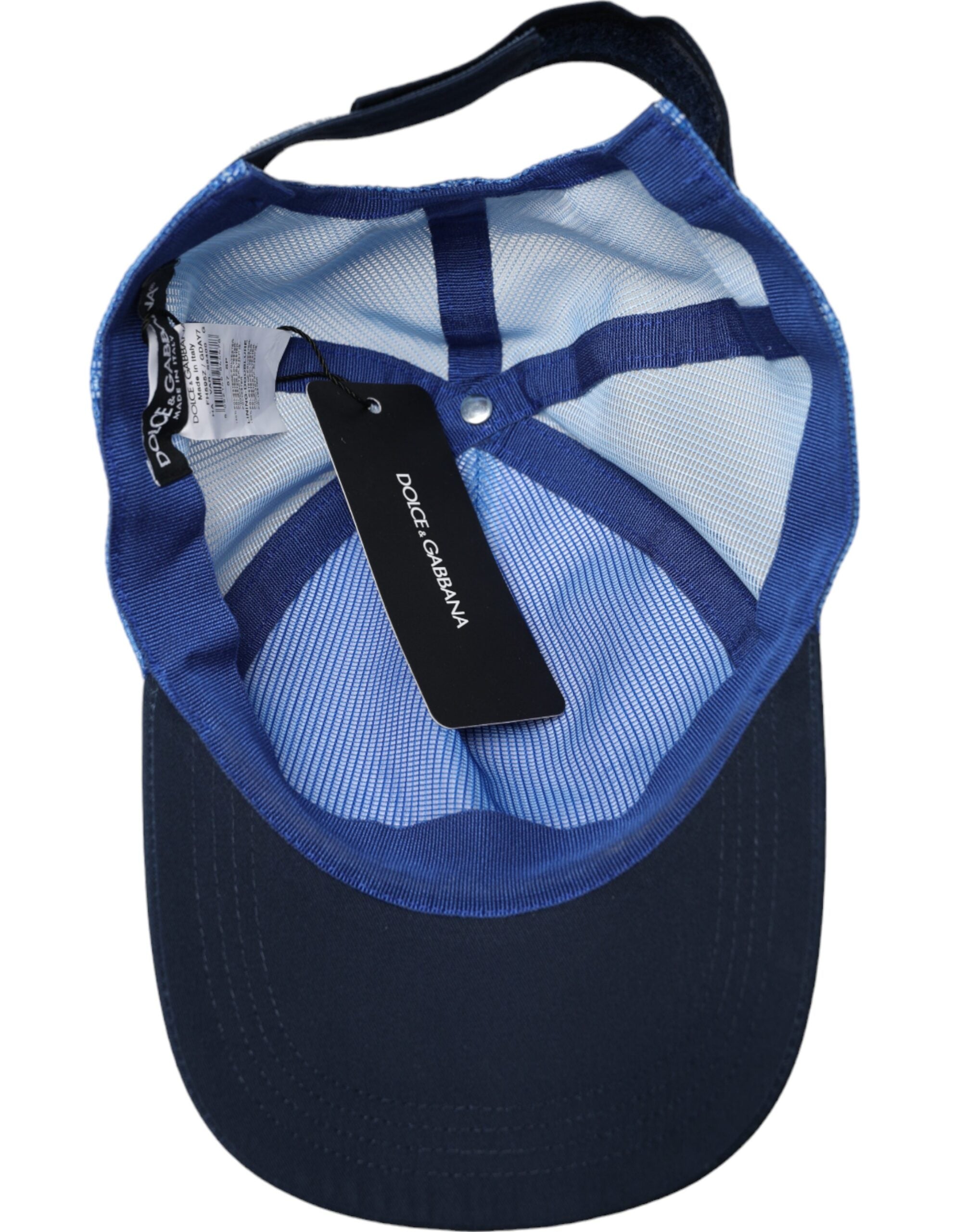 Dolce & Gabbana Italia Mesh Baseball Blue White Black Hat Glam Steals