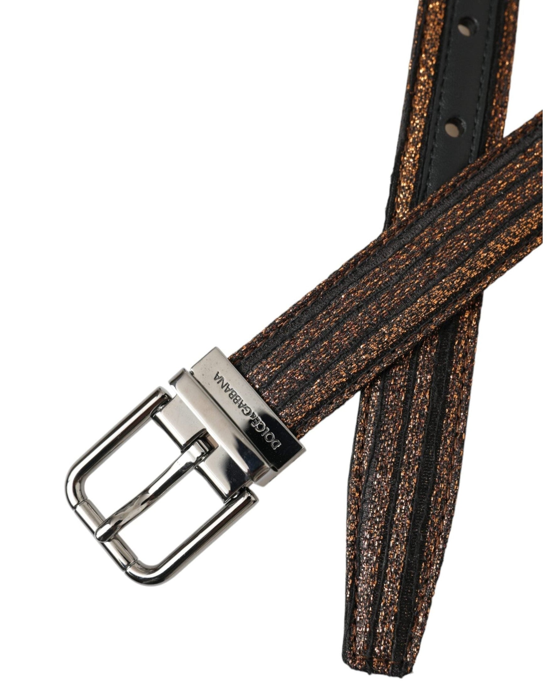 Dolce & Gabbana Jacquard Stripes Metal Buckle Belt Belts