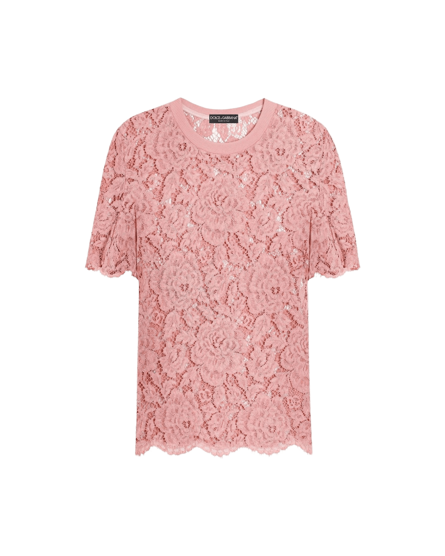 Dolce & Gabbana Lace Corded Short Sleeved T-shirt Glam Steals