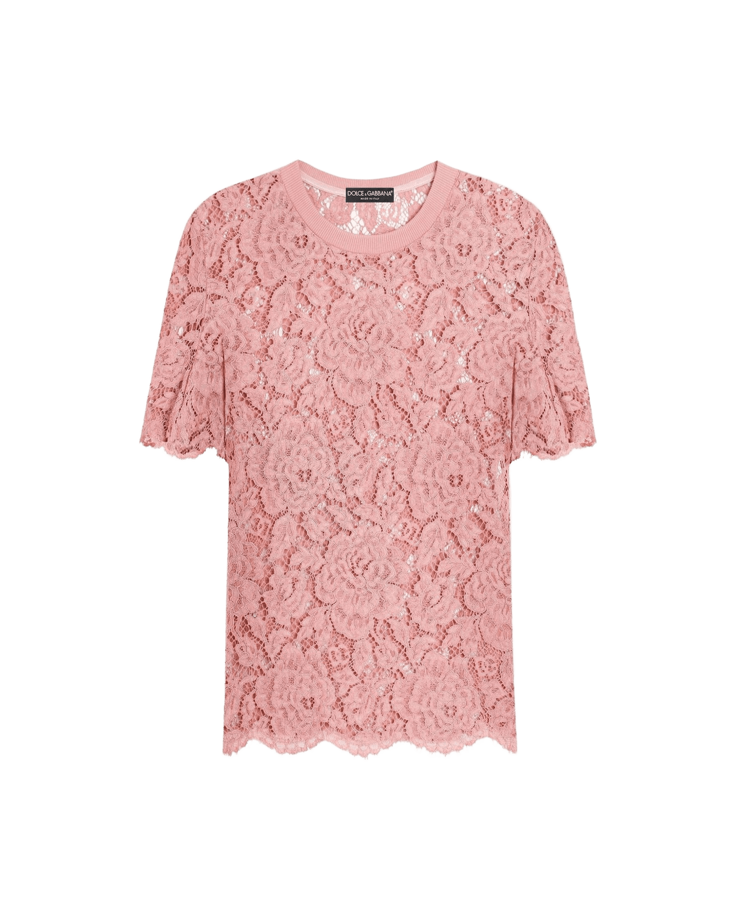 Dolce & Gabbana Lace Corded Short Sleeved T-Shirt Glam Steals