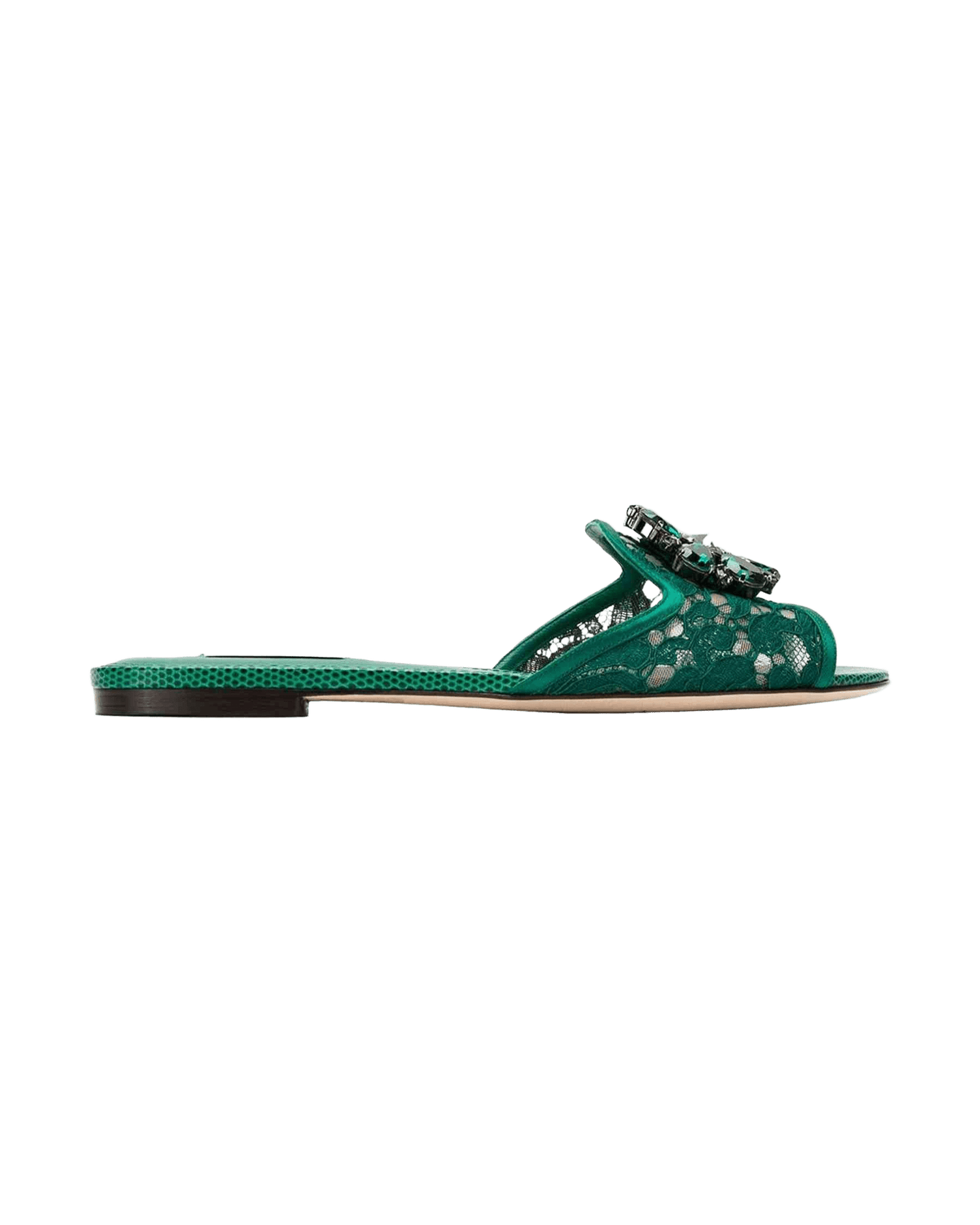 Dolce & Gabbana Lace Slippers In With Crystals Glam Steals