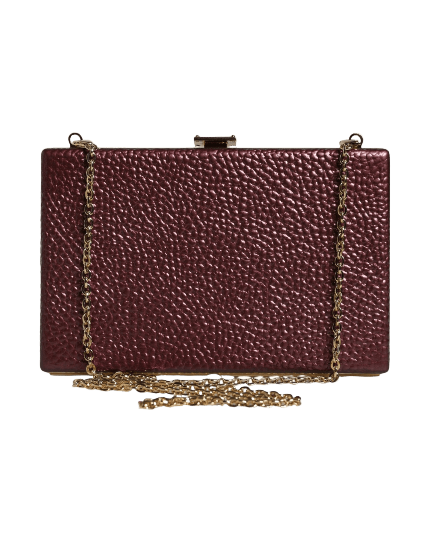 Dolce & Gabbana Leather Clutch Evening Crossbody Maroon Bag Glam Steals