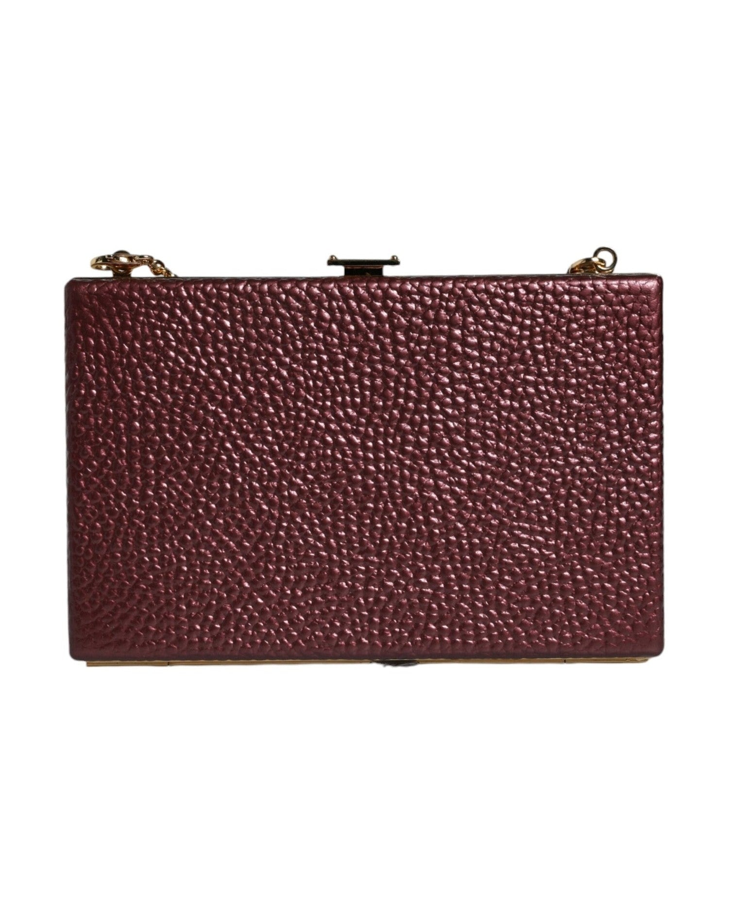 Dolce & Gabbana Leather Clutch Evening Crossbody Maroon Bag Glam Steals