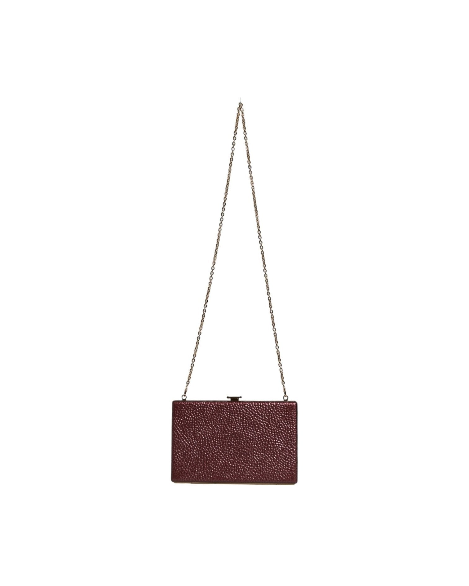 Dolce & Gabbana Leather Clutch Evening Crossbody Maroon Bag Glam Steals