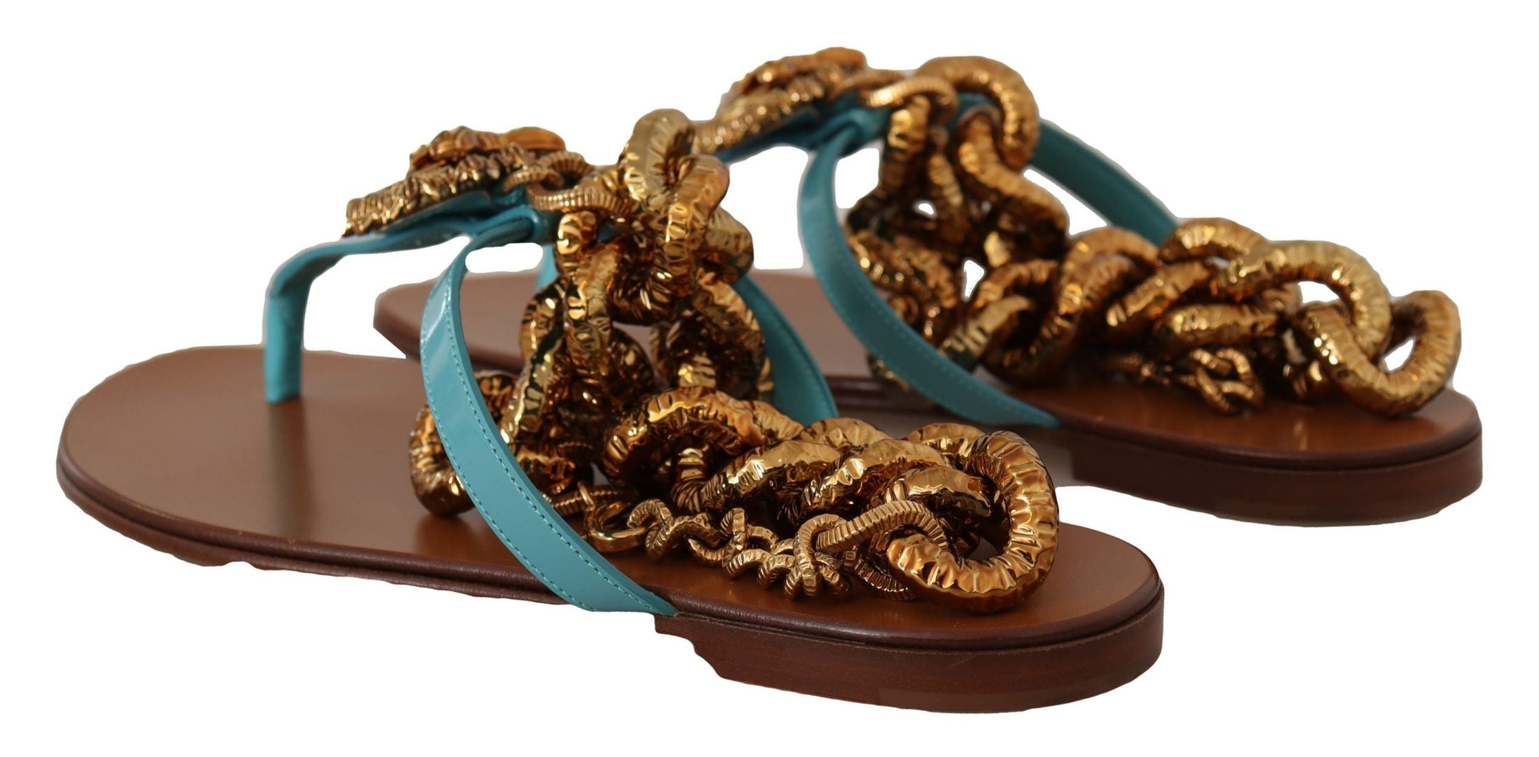 Dolce & Gabbana Leather Devotion Flats Sandals Sandals