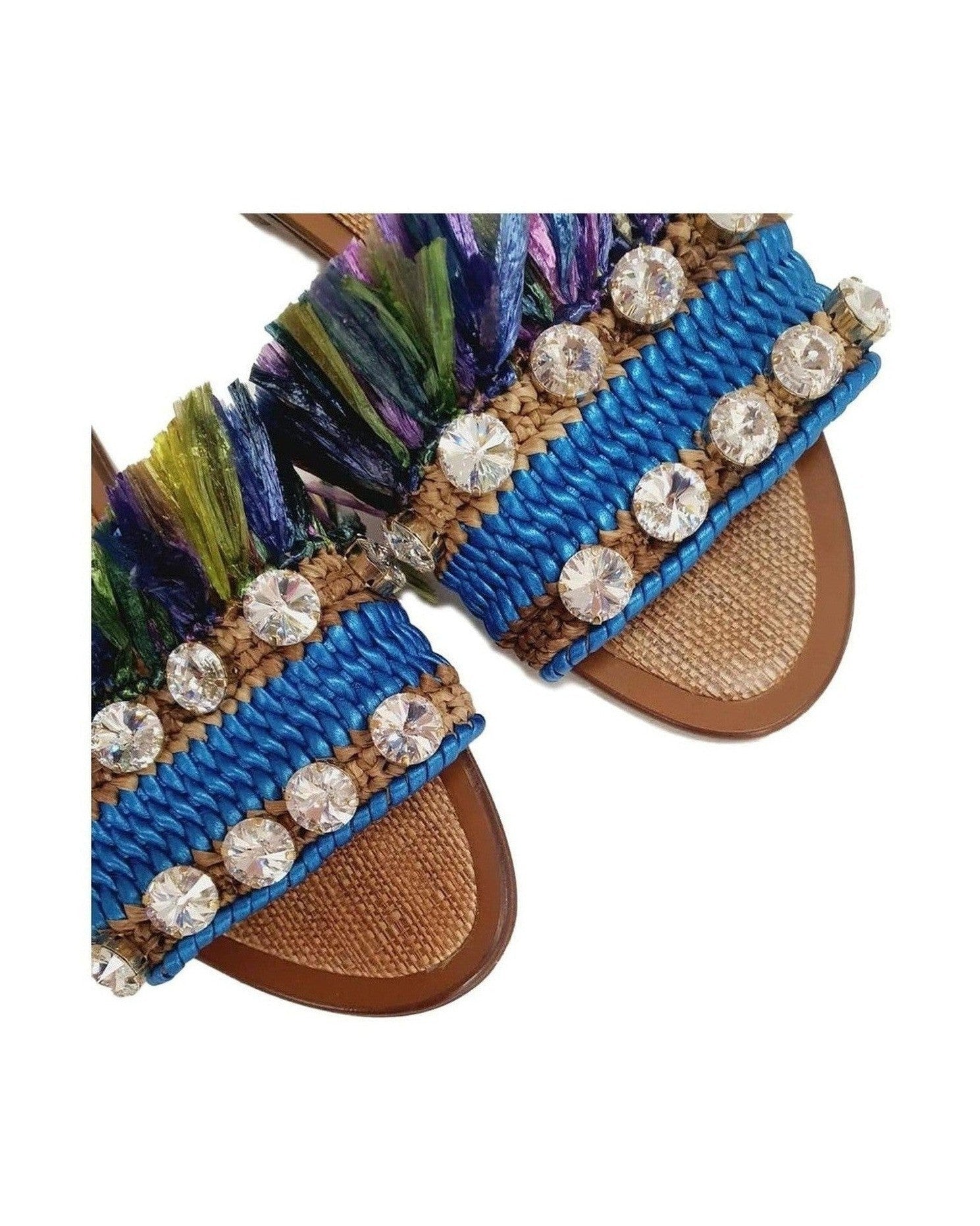 Dolce & Gabbana Leather Di Lambskin Multicolor Sandal Glam Steals