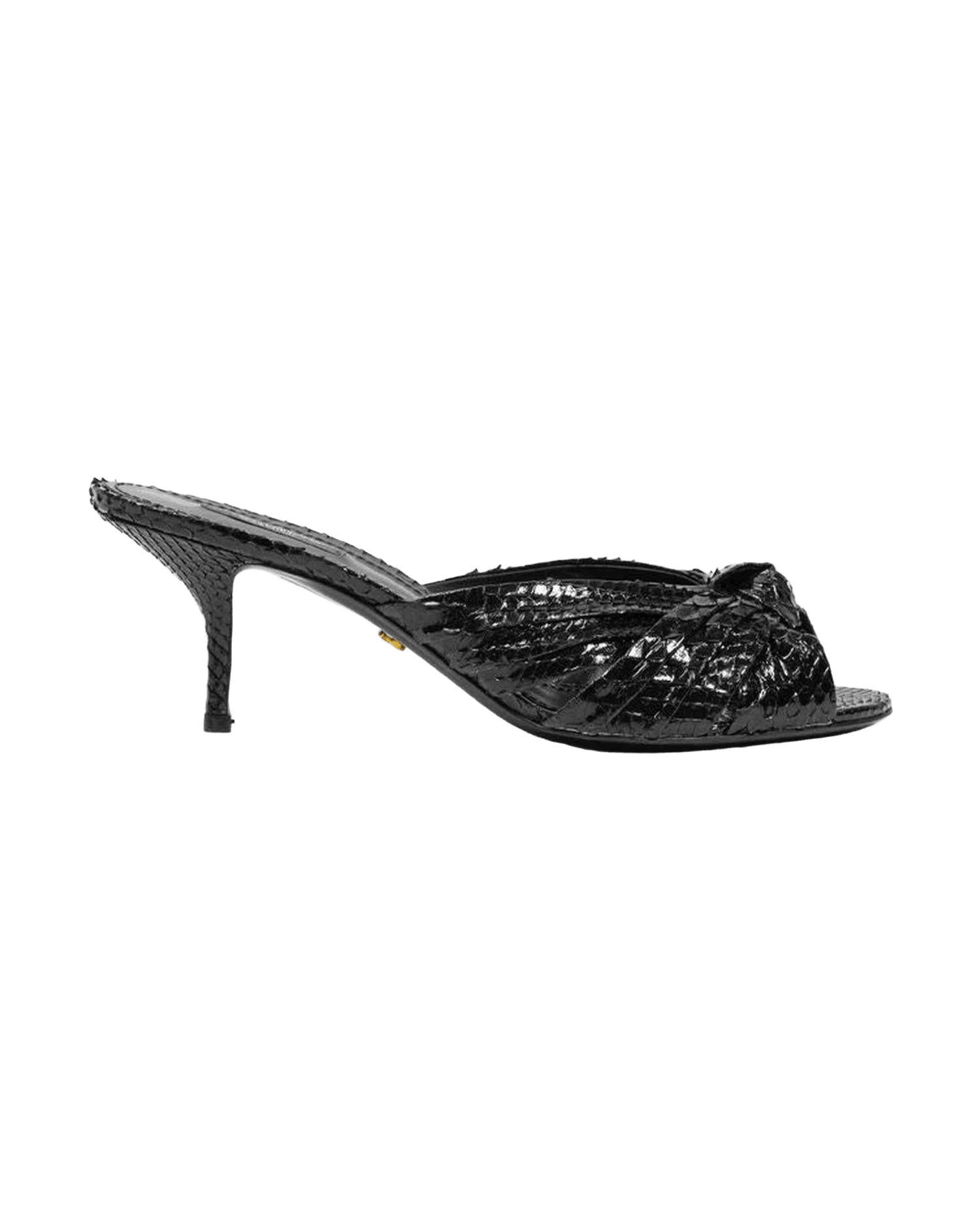 Dolce & Gabbana Leather Di Pitone Black Sandal Glam Steals