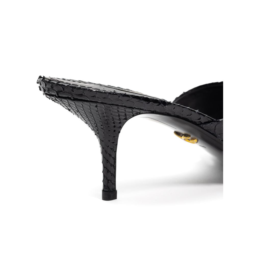 Dolce & Gabbana Leather Di Pitone Black Sandal Glam Steals