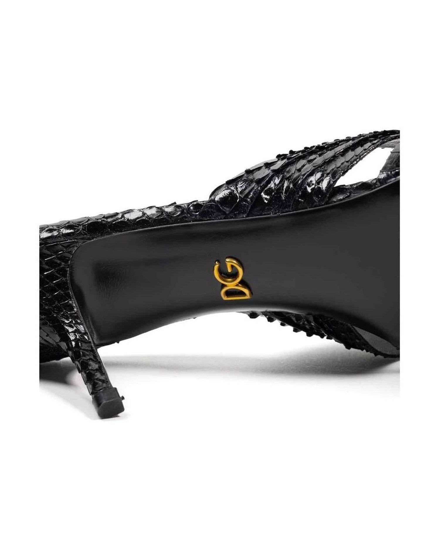 Dolce & Gabbana Leather Di Pitone Black Sandal Glam Steals