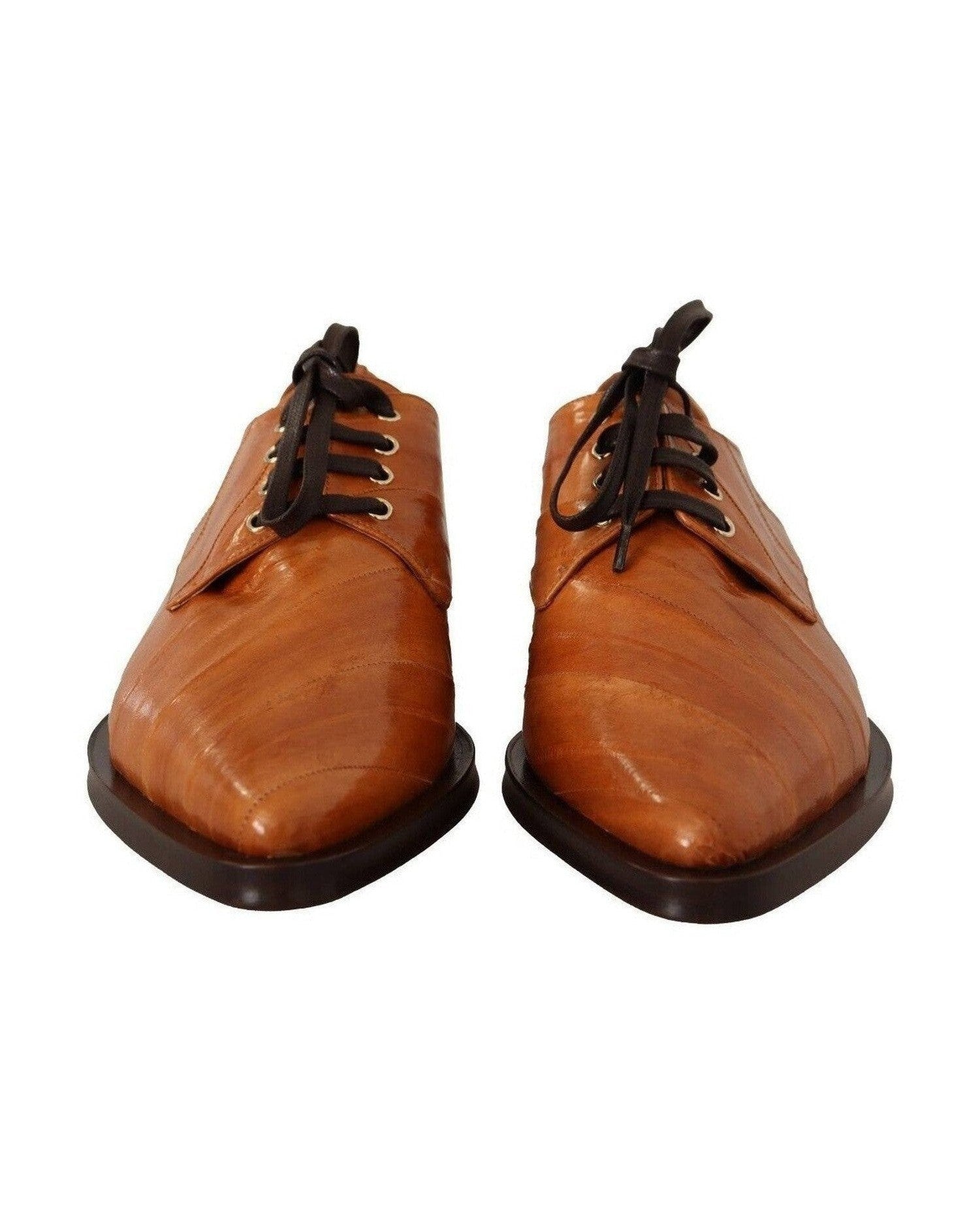 Dolce & Gabbana Leather Elegant Eel Lace Up Formal Flats Glam Steals