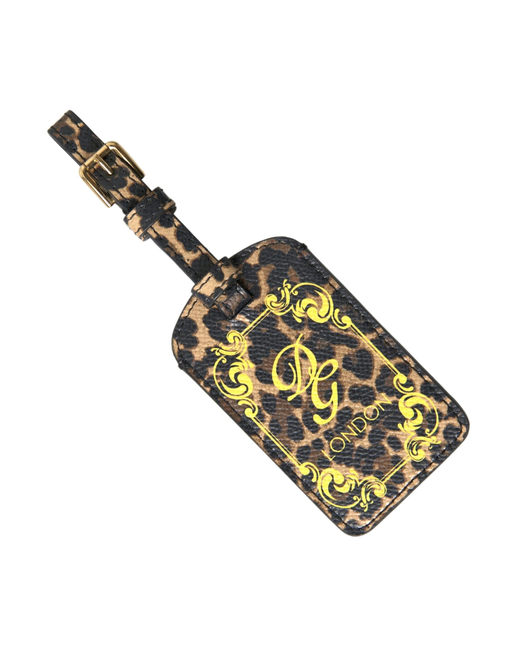 Dolce & Gabbana Leather Elegant Leopard Luggage Tag Glam Steals