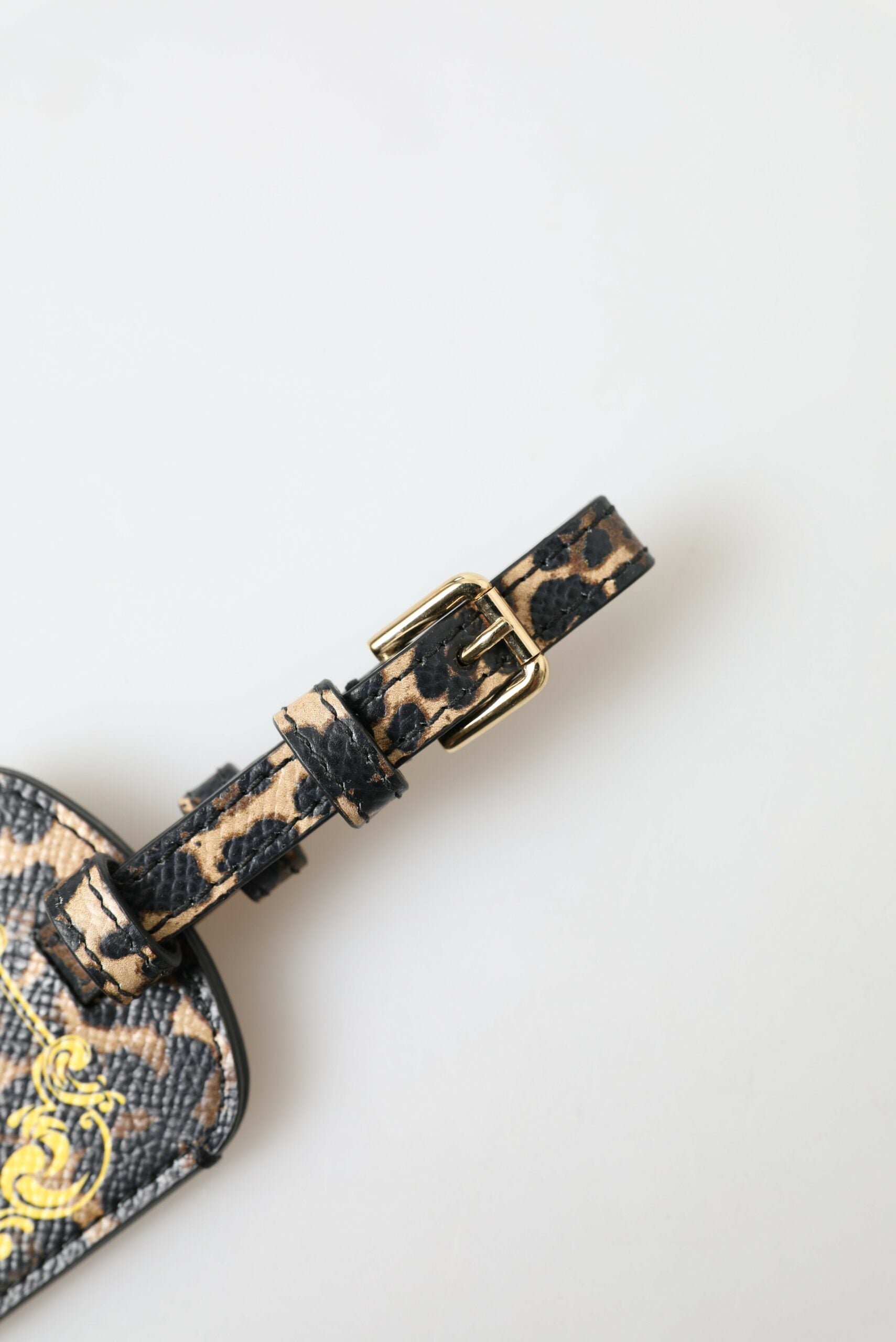 Dolce & Gabbana Leather Elegant Leopard Luggage Tag Glam Steals