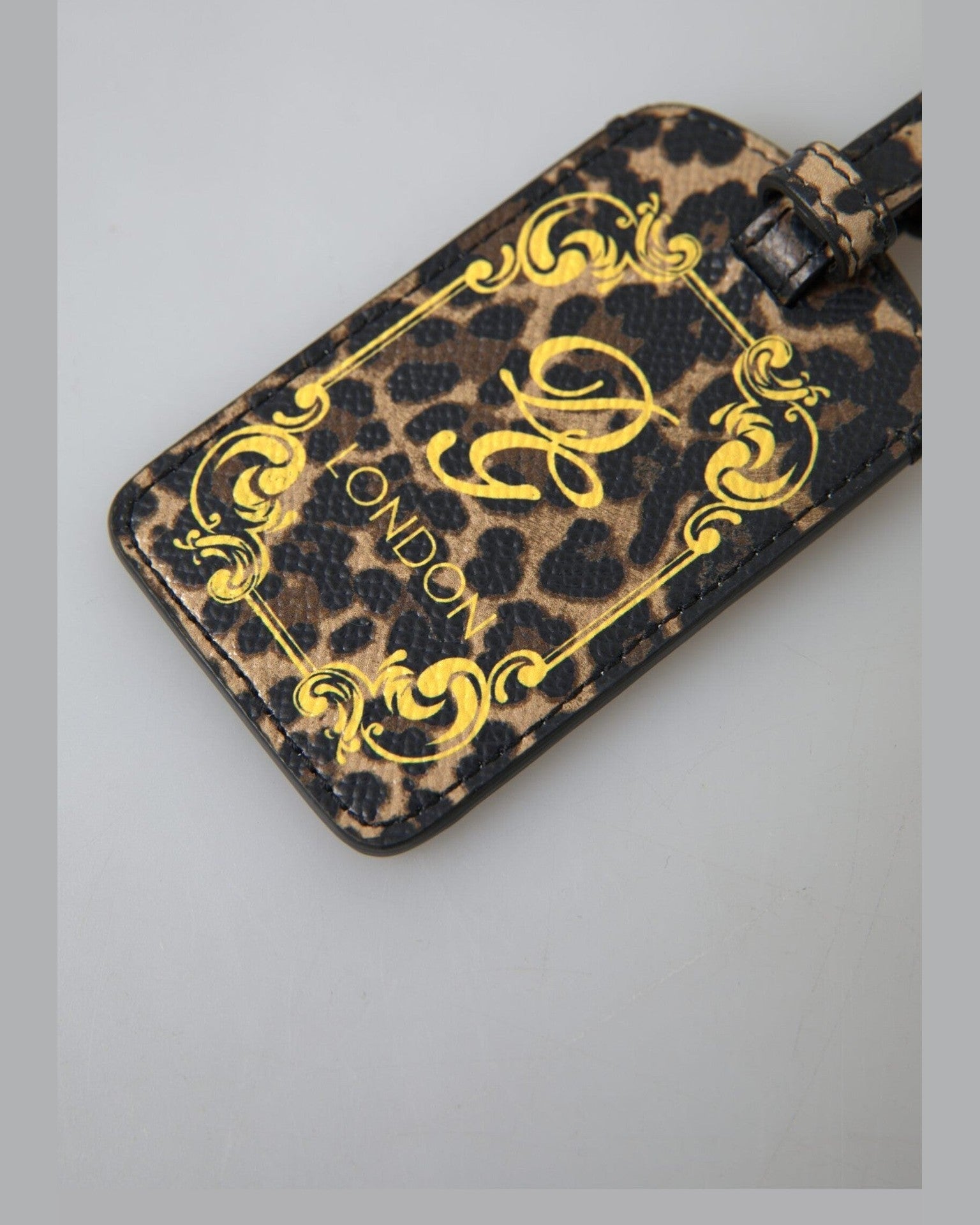 Dolce & Gabbana Leather Elegant Leopard Luggage Tag Glam Steals