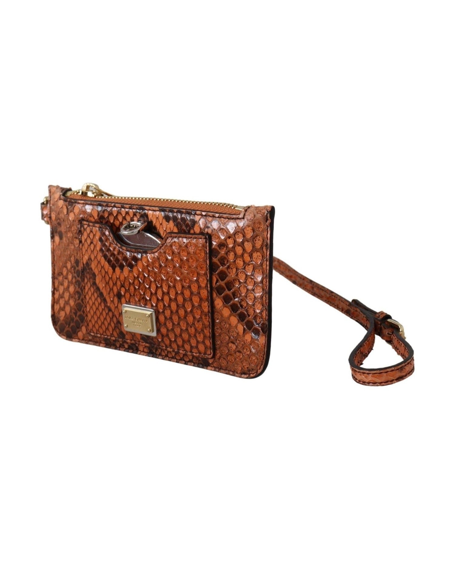 Dolce & Gabbana Leather Elegant Python Patterned Wristlet Glam Steals