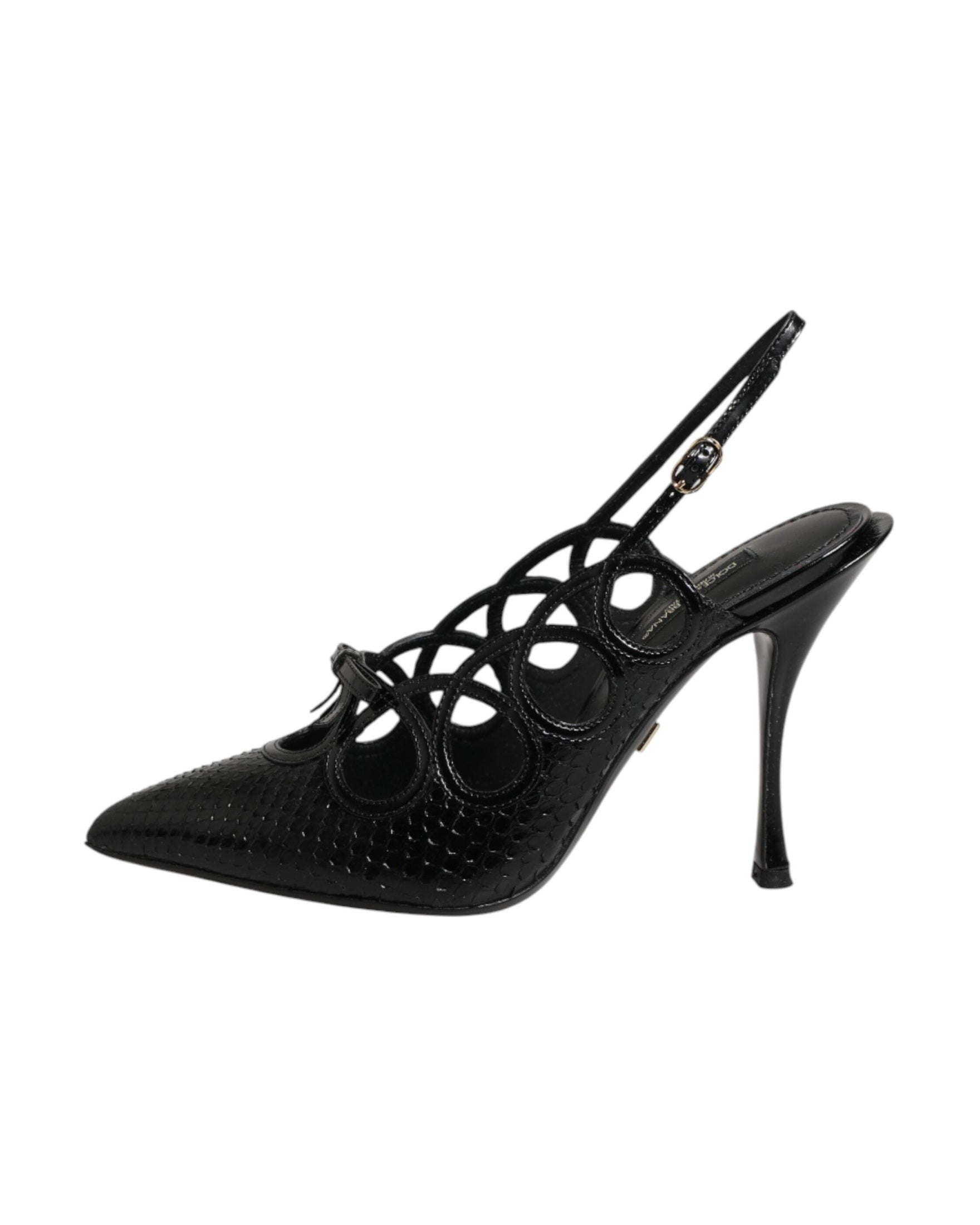 Dolce & Gabbana Leather High Heels Slingback Shoes Glam Steals