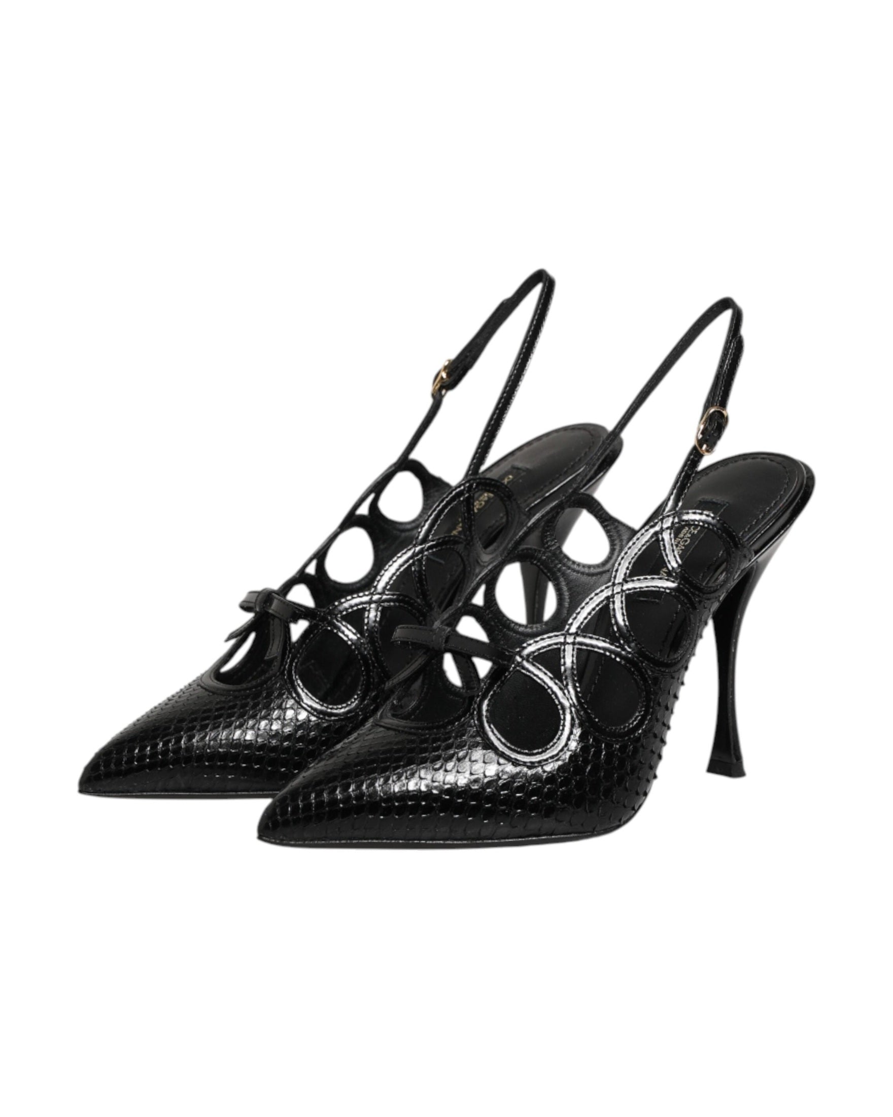 Dolce & Gabbana Leather High Heels Slingback Shoes Glam Steals