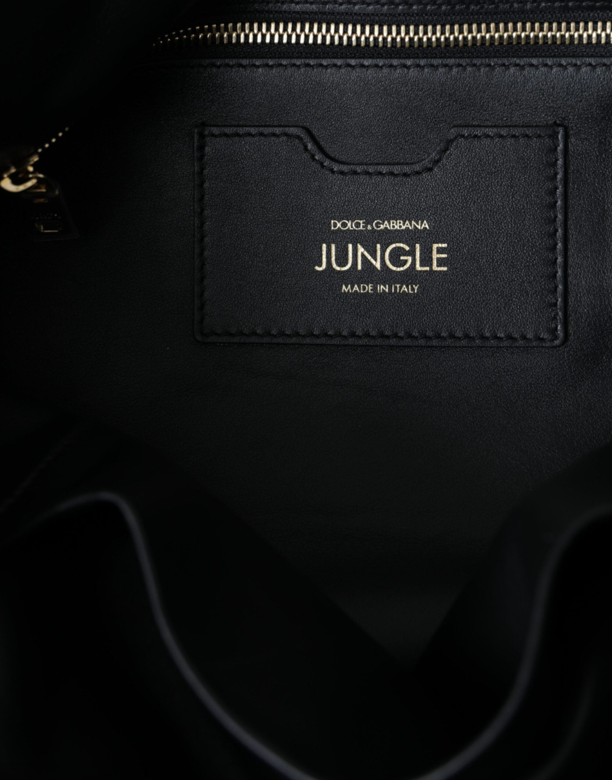 Dolce & Gabbana Leather Jungle Quilted Shopping Tote Black Bag Glam Steals