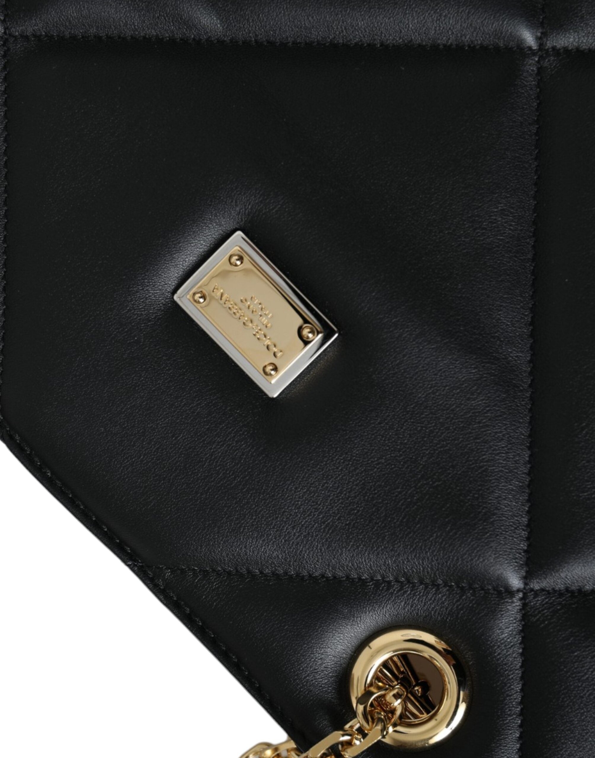 Dolce & Gabbana Leather Jungle Quilted Shopping Tote Black Bag Glam Steals