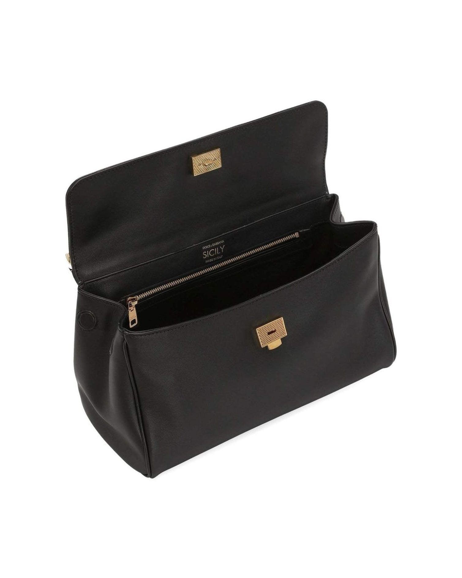 Dolce & Gabbana Leather Sicily Soft Handbag Glam Steals