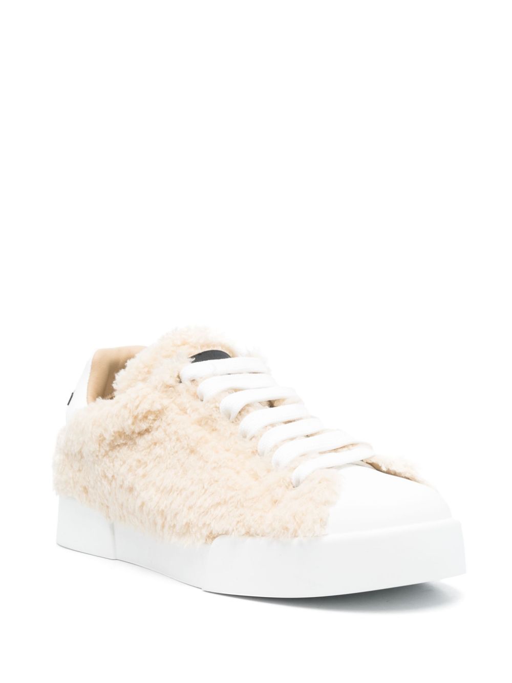 Dolce & Gabbana Leather Sneakers with Embossed Logo Glam Steals