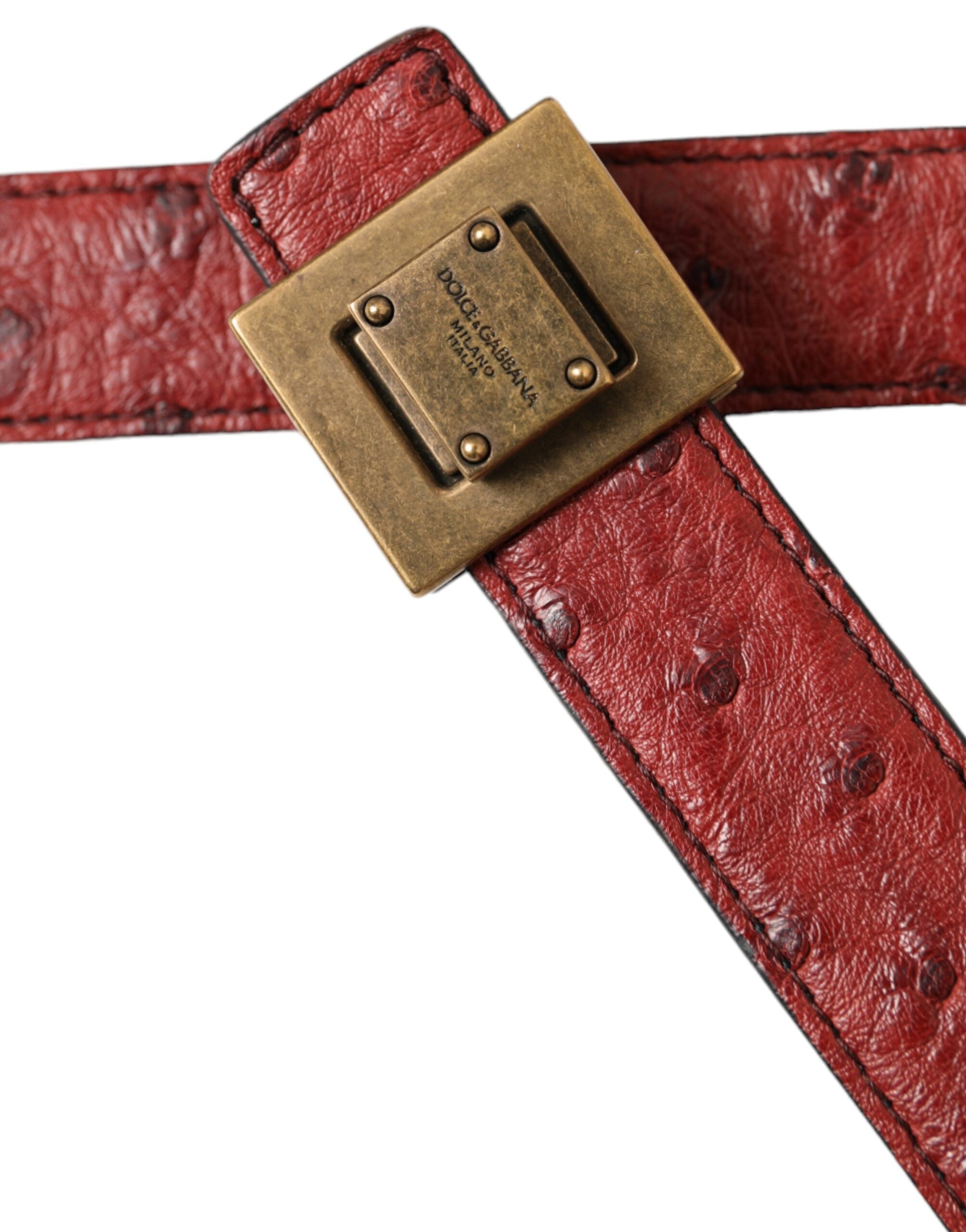 Dolce & Gabbana Leather Square Metal Buckle Belt Glam Steals