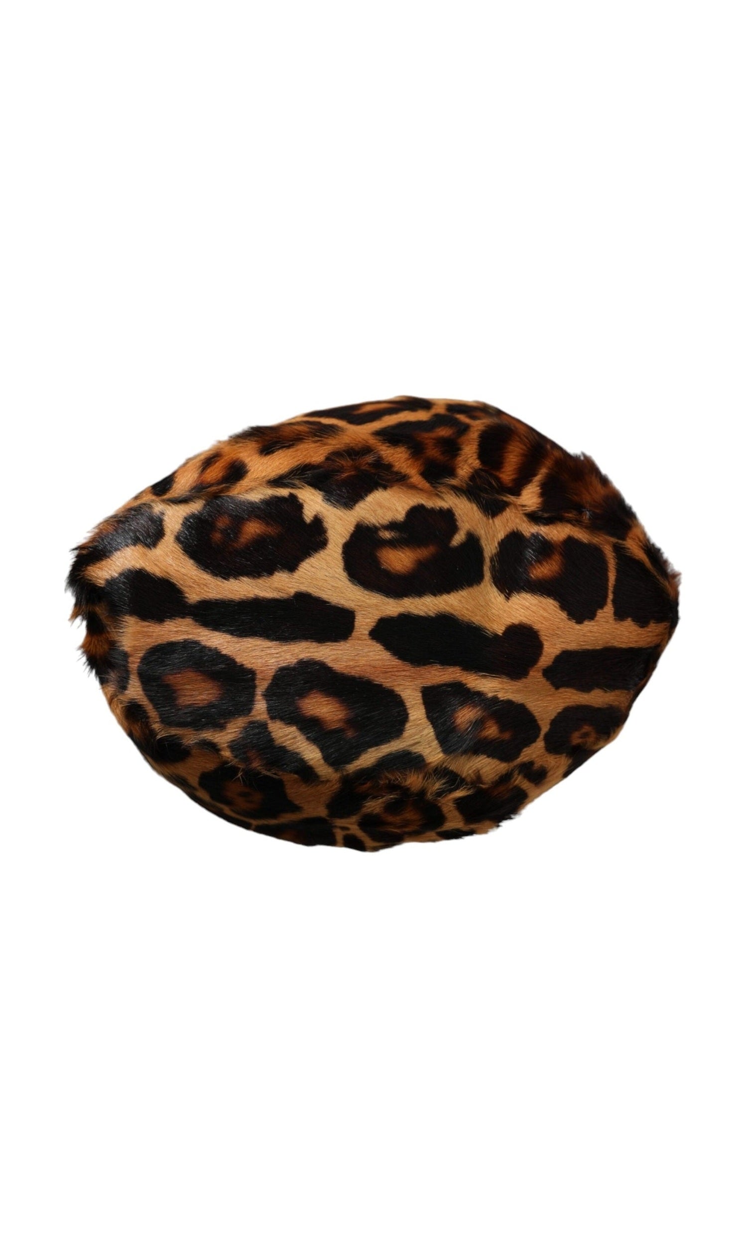 Dolce & Gabbana Leopard Fur Women Bucket Brown Hat Glam Steals