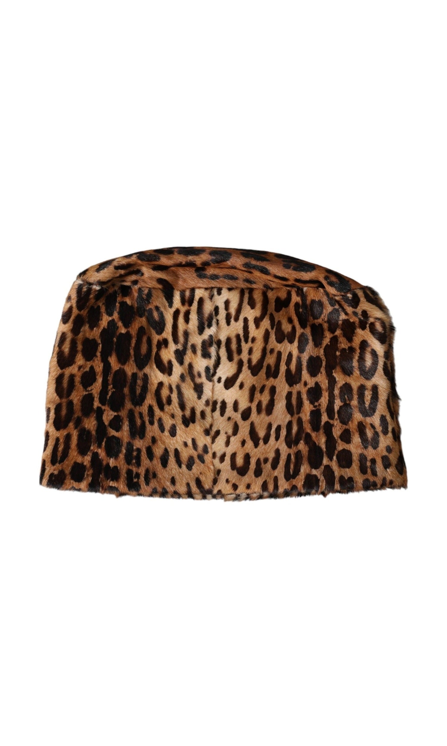 Dolce & Gabbana Leopard Fur Women Bucket Brown Hat Glam Steals