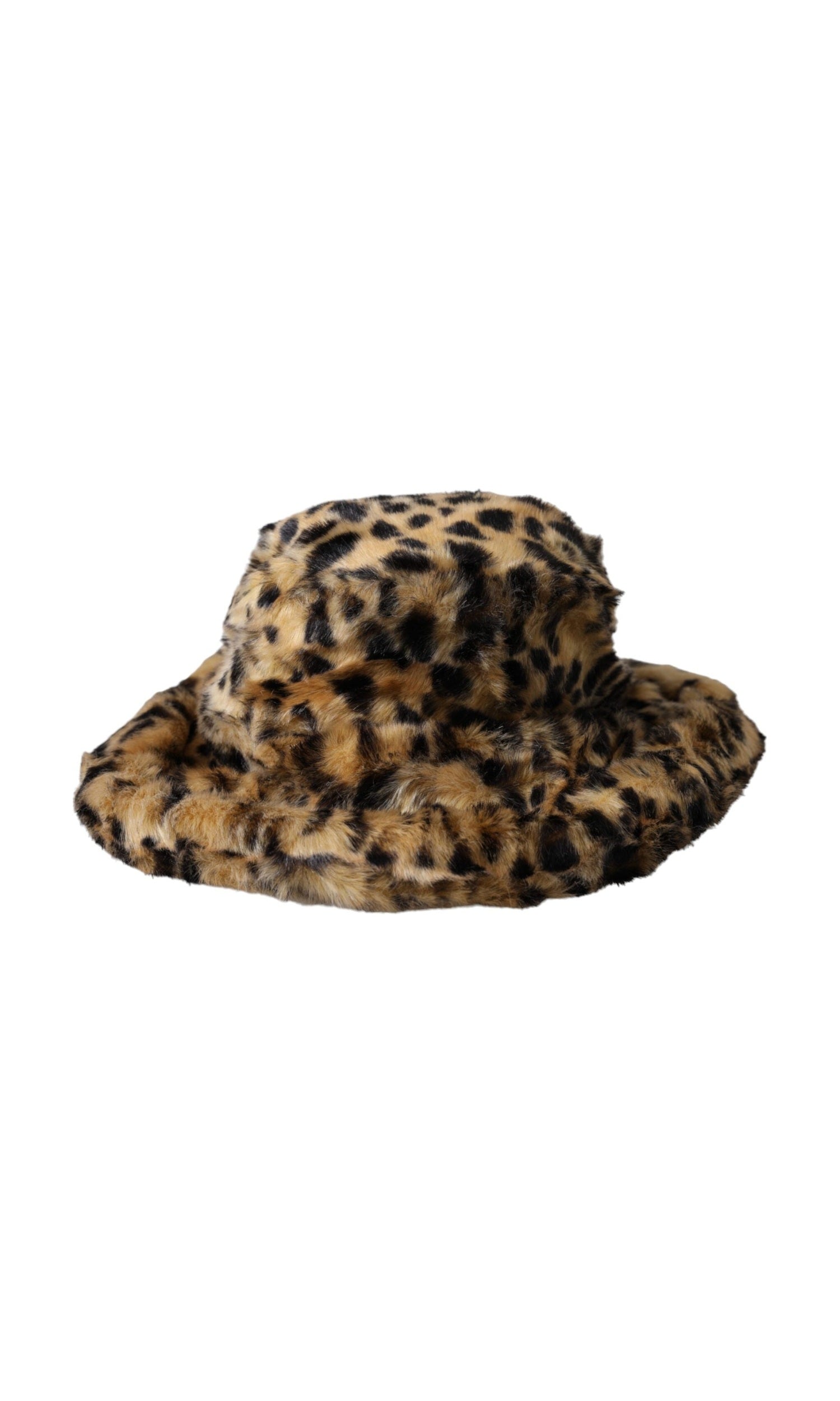 Dolce & Gabbana Leopard Fur Women Bucket Brown Hat Glam Steals